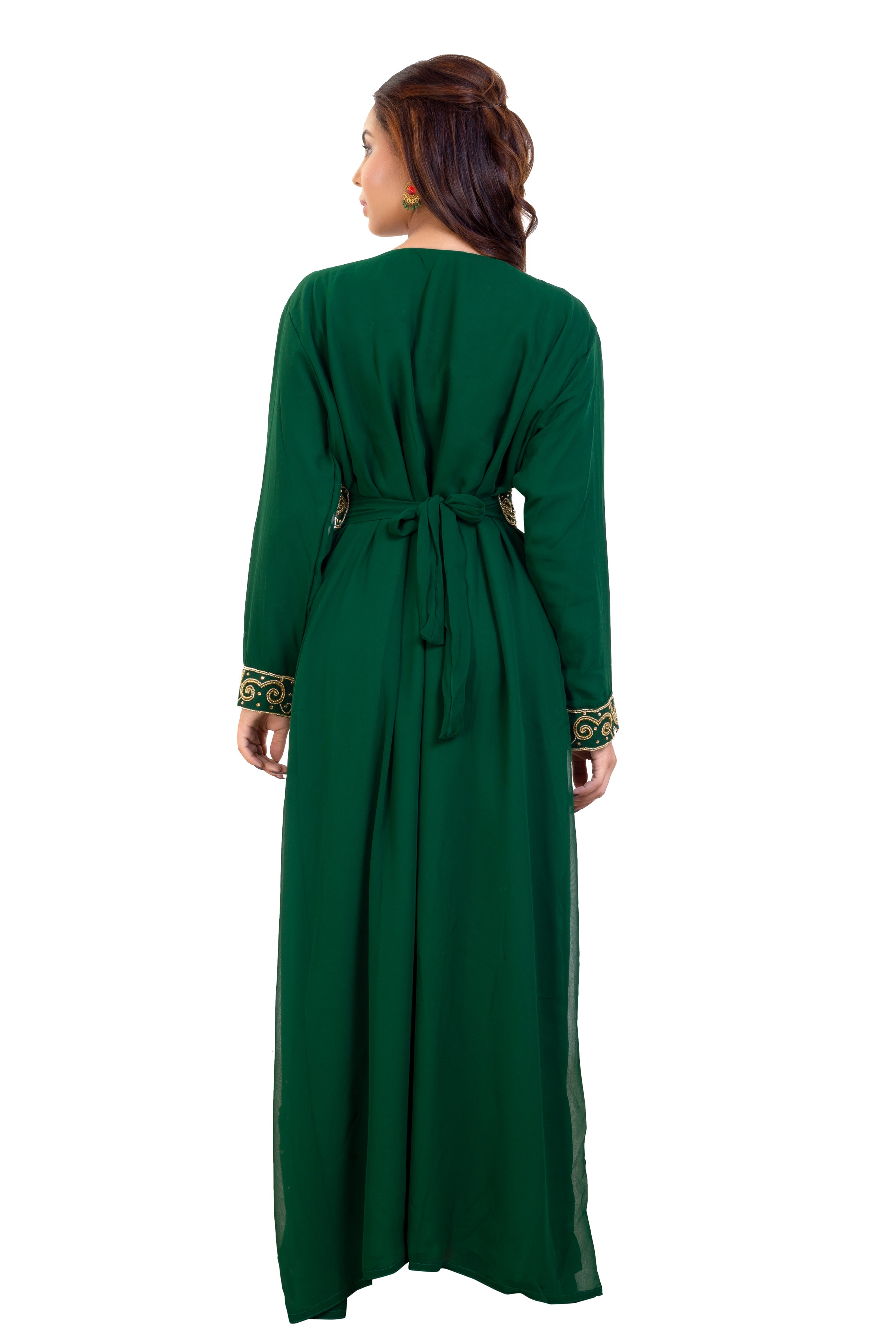 Traditional Algerian Kaftan Maxi Dress 7903 | Elegant Long Flowy Islamic Abaya for Women | Perfect for Eid, Weddings & Special Occasions