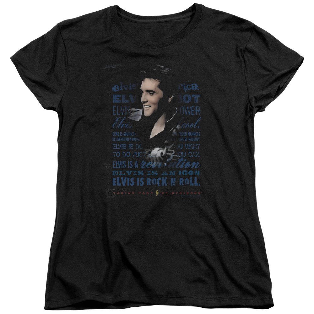 Elvis Presley Vintage Women's T-Shirt - Black Retro Music Tee for Concerts & Casual Wear