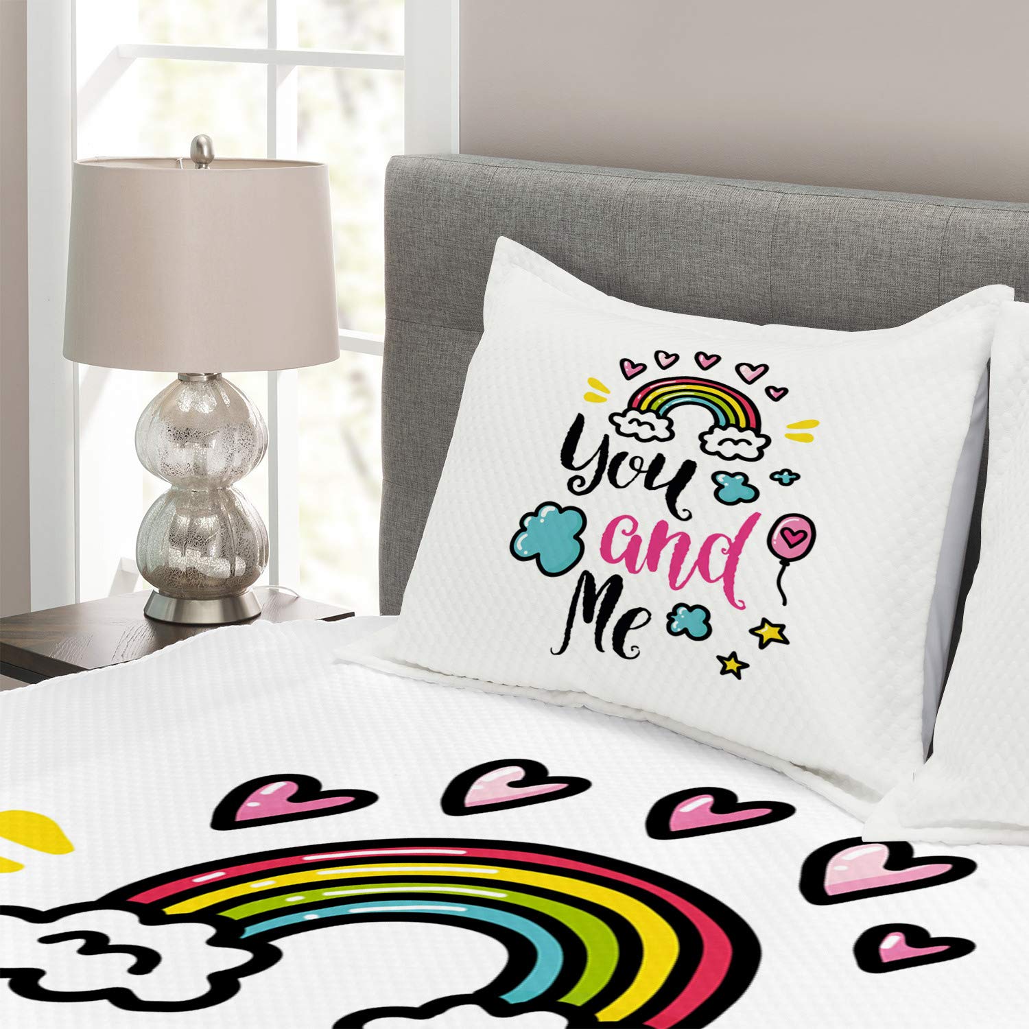 Ambesonne 3-Piece King Size Bedspread Set with Inspirational 