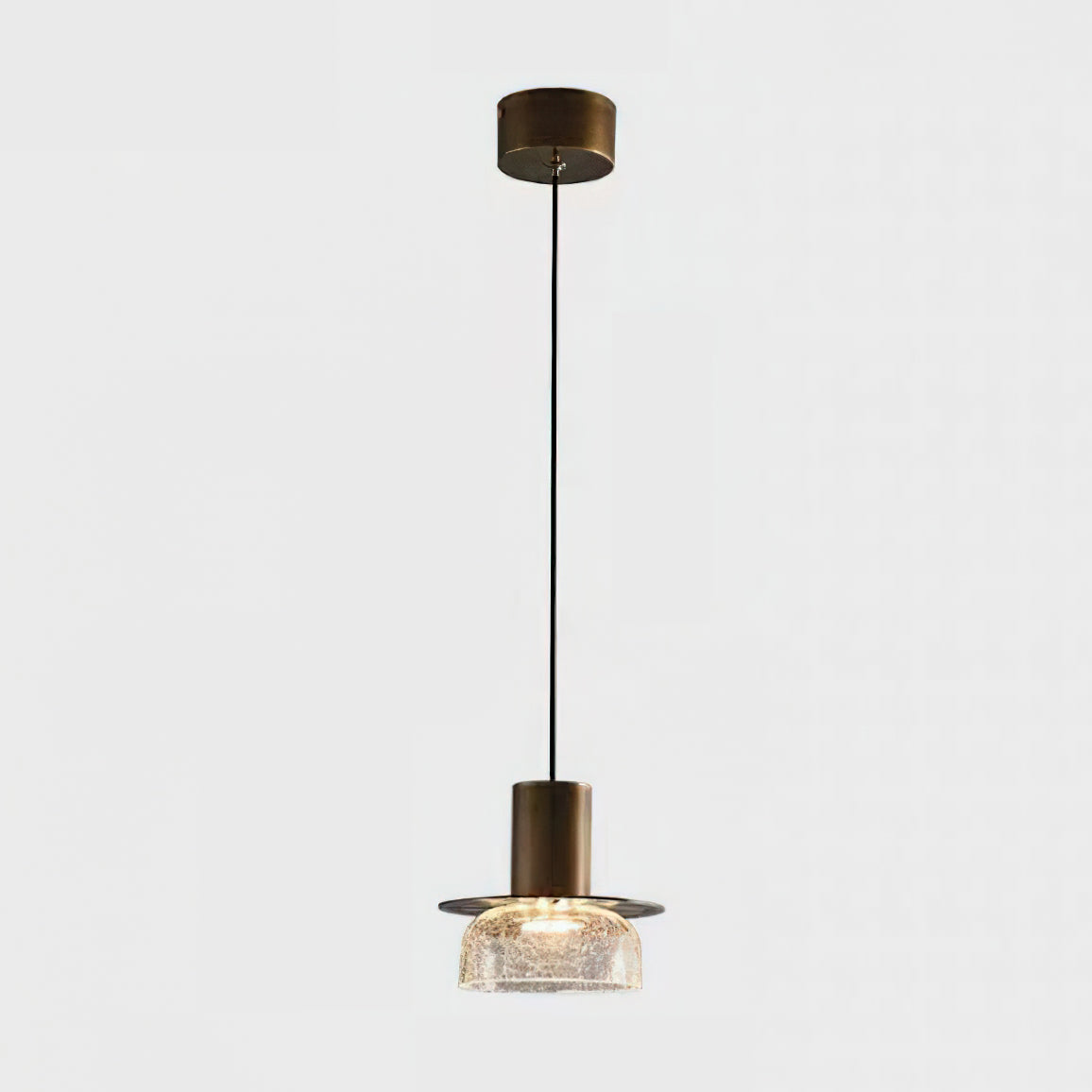 Modern Glacier Crackle Glass Pendant Light - Handcrafted Vintage Style Ceiling Lamp for Dining Room, Kitchen Island & Bedroom Lighting