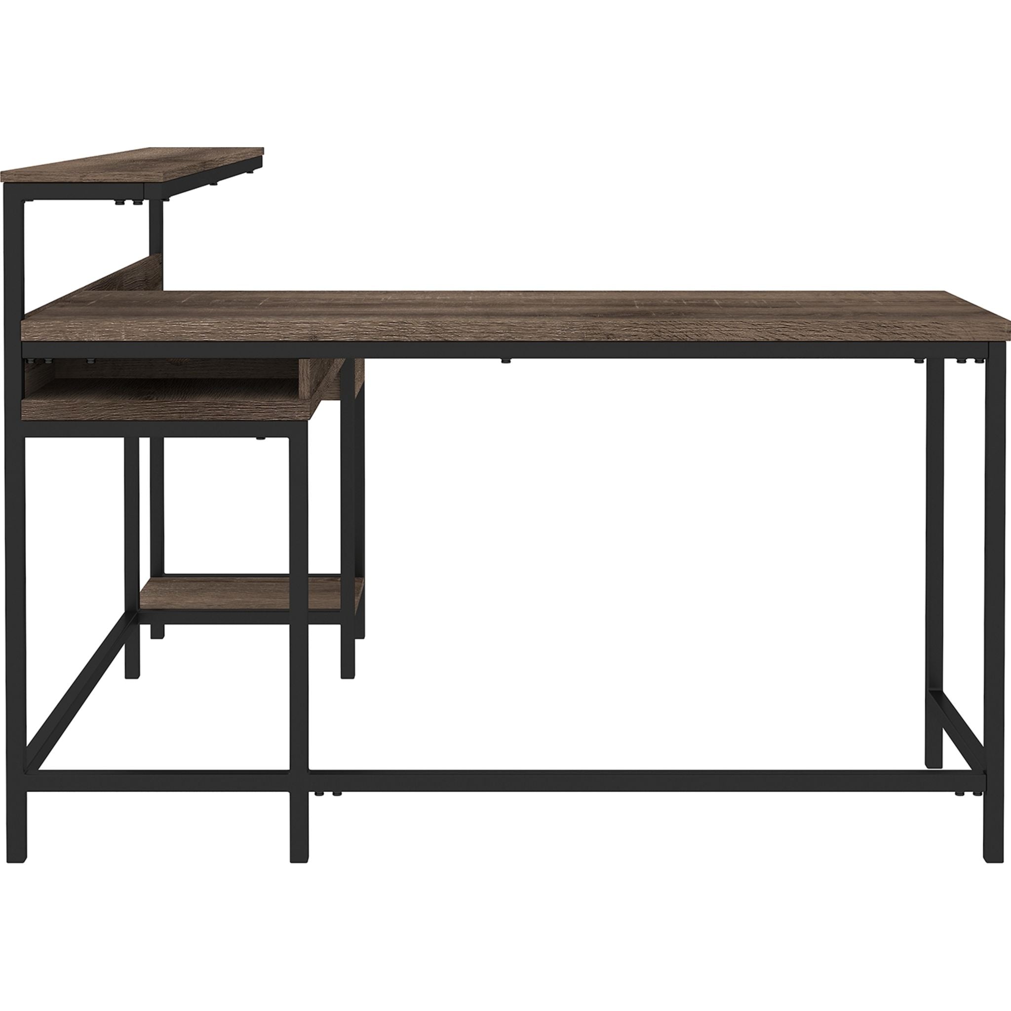Arlenbry L-Shaped Desk with Storage, Gray Home Office Desk - Perfect for Small Spaces, Gaming & Workstation Setup
