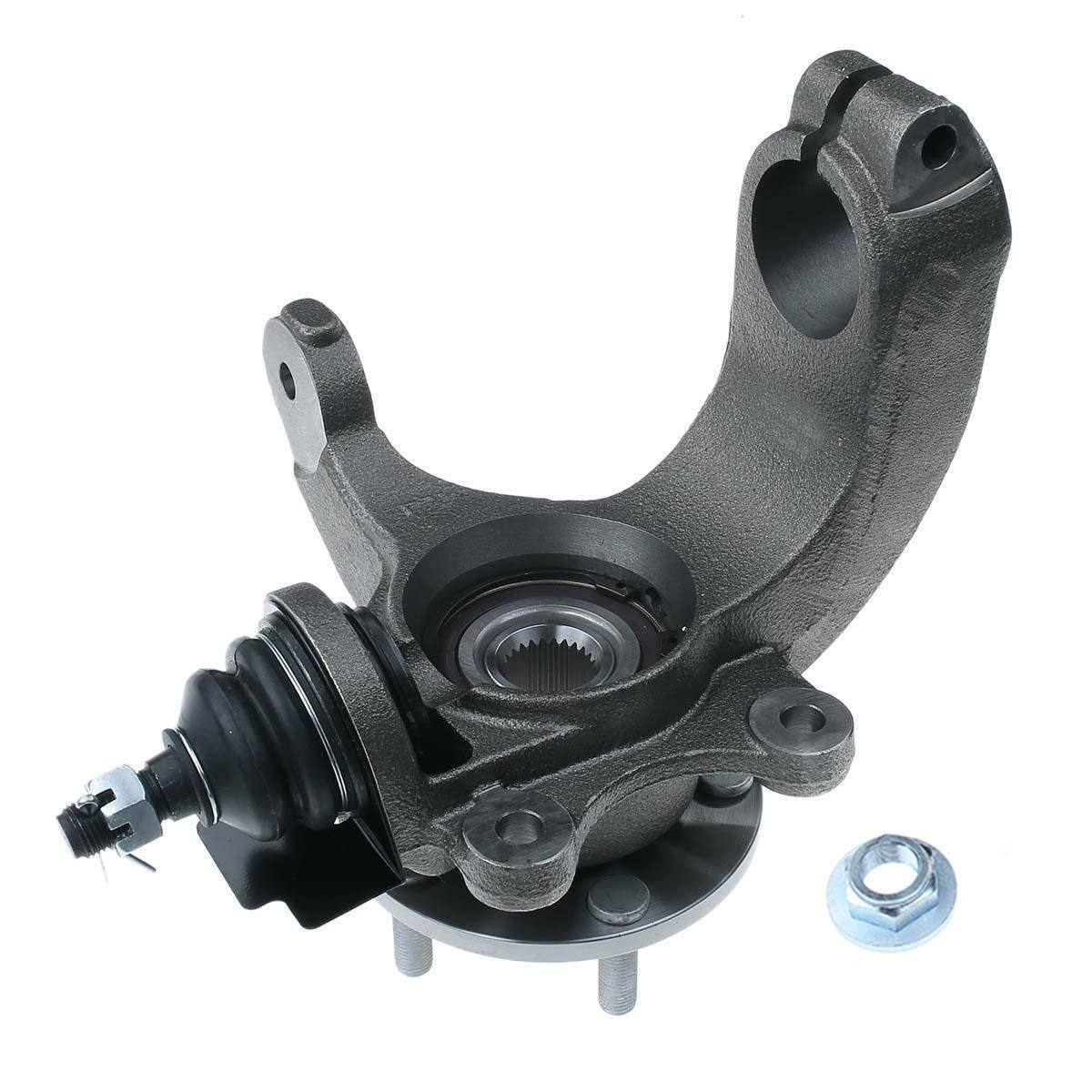 Front Steering Knuckle & Wheel Bearing Hub Assembly Compatible with 2011-2013 Ford Transit Connect - Replaces 698-467, 698-466, LK013, LK014 - Perfect for Suspension Repair & Wheel Alignment