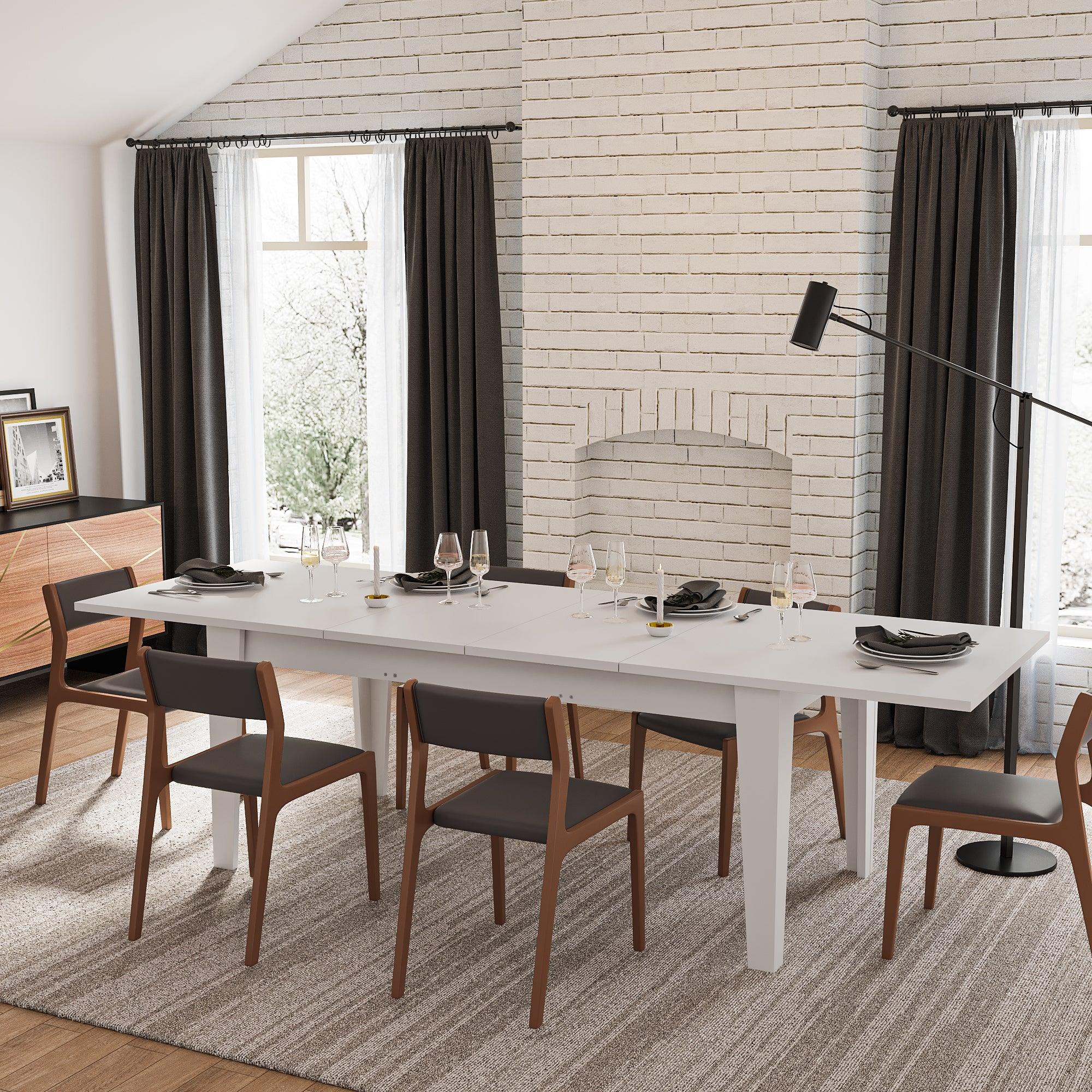 106.3 Inch Extendable Dining Table - Large Kitchen Table for 8-10 People | Perfect for Family Gatherings & Dinner Parties