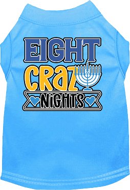 Eight Crazy Nights Screen Print Dog Shirt - Funny Christmas Pet Apparel in Multiple Colors - Perfect for Holiday Parties & Festive Pet Photos