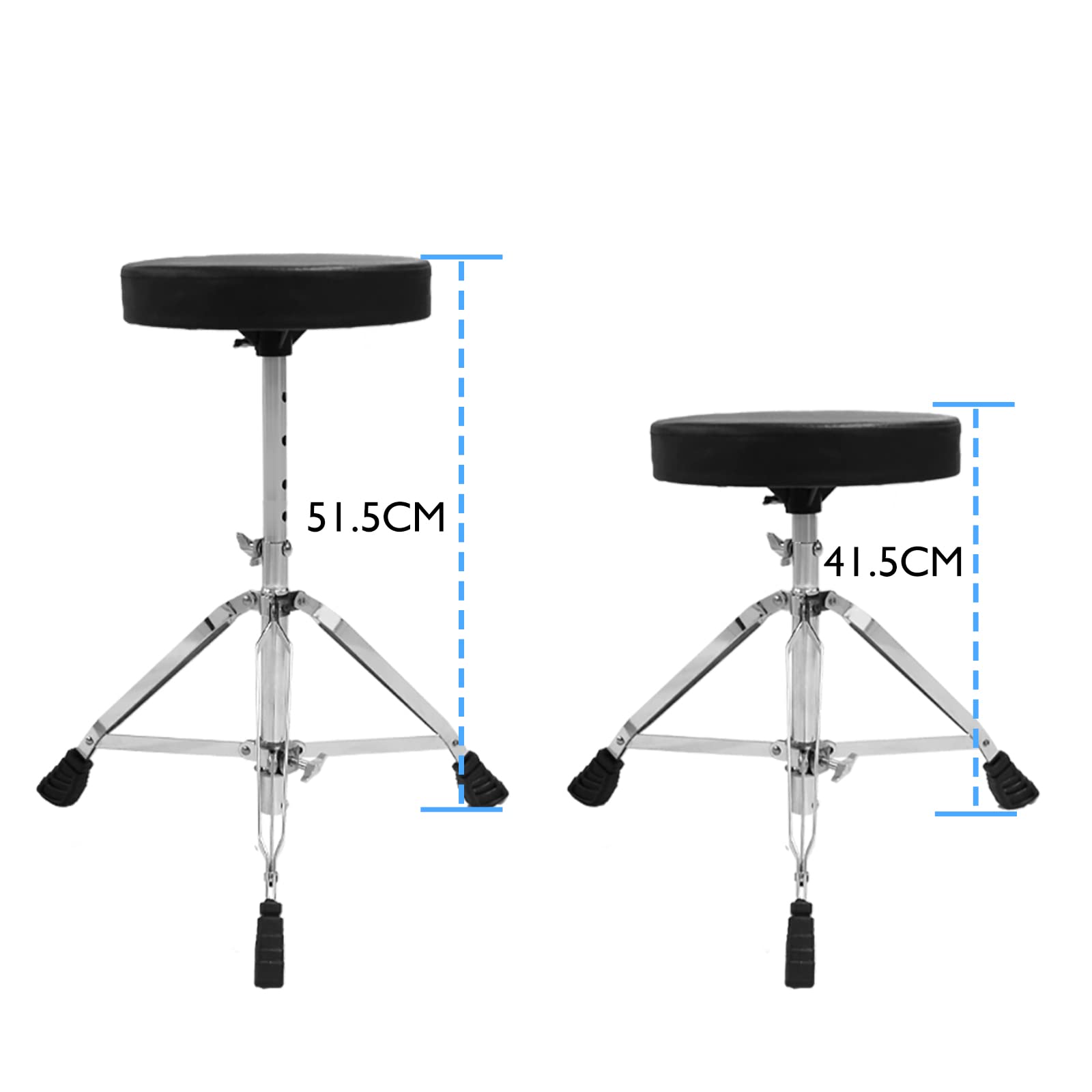 Arborea Adjustable Drum Throne - Padded Saddle Seat Stool for Drummers, Adults & Kids - Portable Folding Drum Chair with Sturdy Base - Perfect for Practice, Performances & Music Lessons
