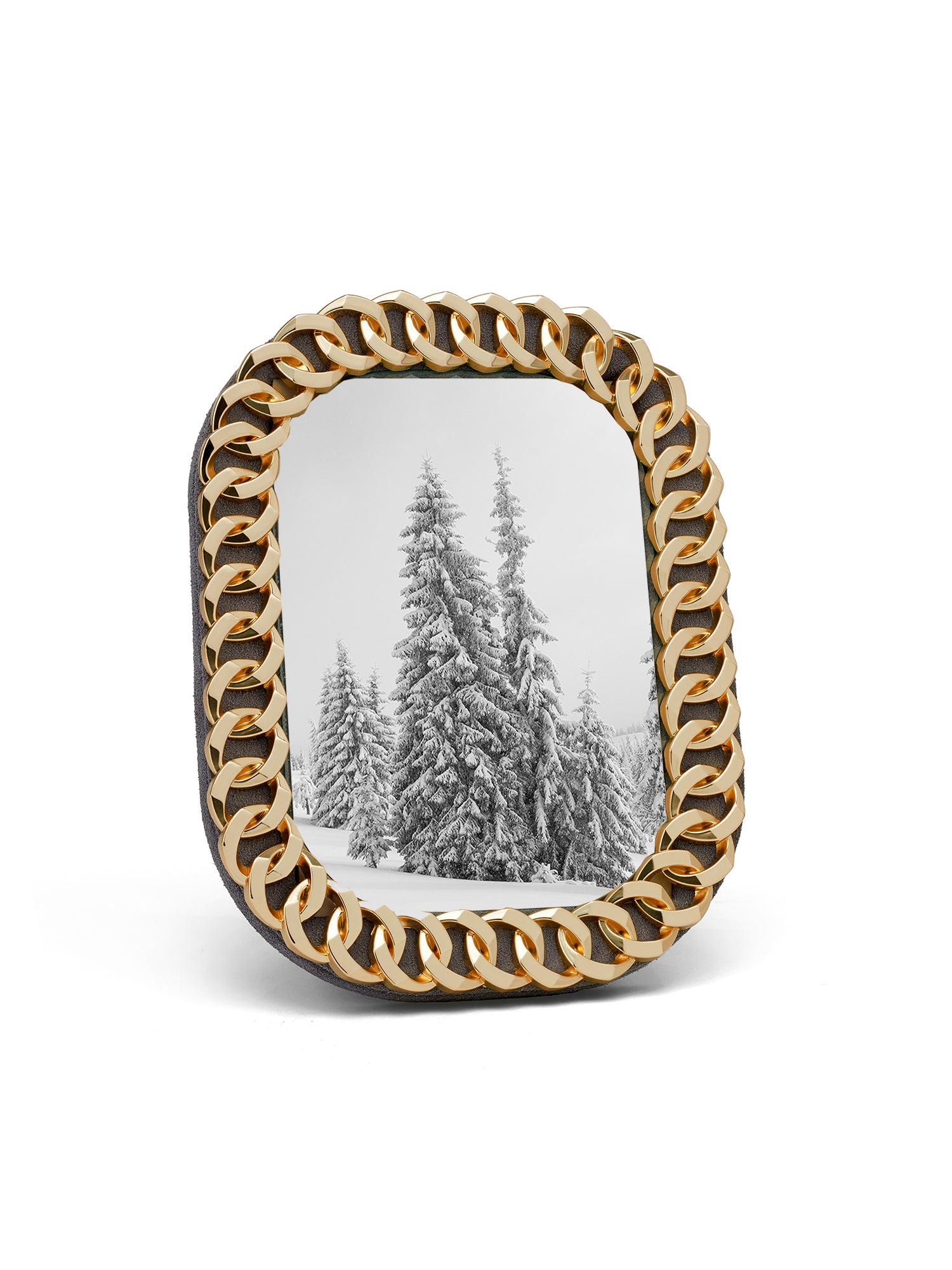 4X6 Gold Cuban Link Picture Frame - Elegant Photo Display for Home Decor, Gifts, and Wall Art | Perfect for Weddings, Anniversaries, and Family Memories