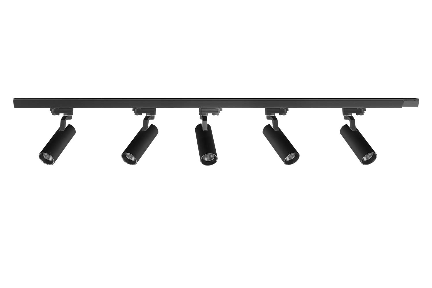 UPO LED Track Lighting Kit - 5-LED 1500 Lumens 4000K Cool White, Adjustable Heads with Easy Installation, Includes LED Bulbs (Black) - Perfect for Kitchen, Retail Stores & Gallery Lighting