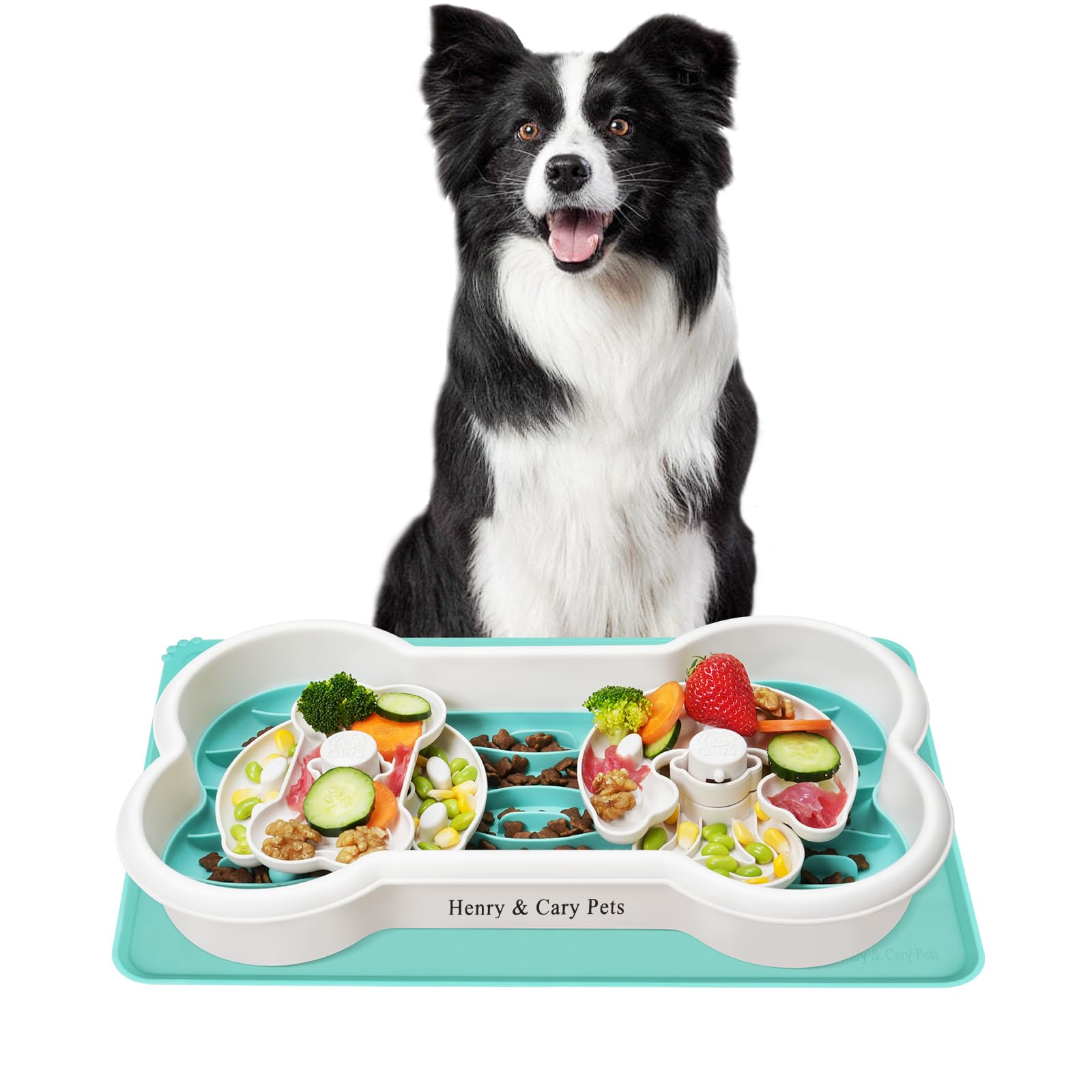 **Slow Feeder Dog Bowls for Large Breeds – Anti-Choking Interactive Pet Bowl for Dry, Wet & Raw Food – Bloat Stop Design with Non-Slip Silicone Mat – Perfect for Fast Eaters & Mealtime Enrichment**    *(Ideal for Large Dogs, Puppies & Pets Prone to Bloat – Great for Portion Control & Mental Stimulation During Feeding)*