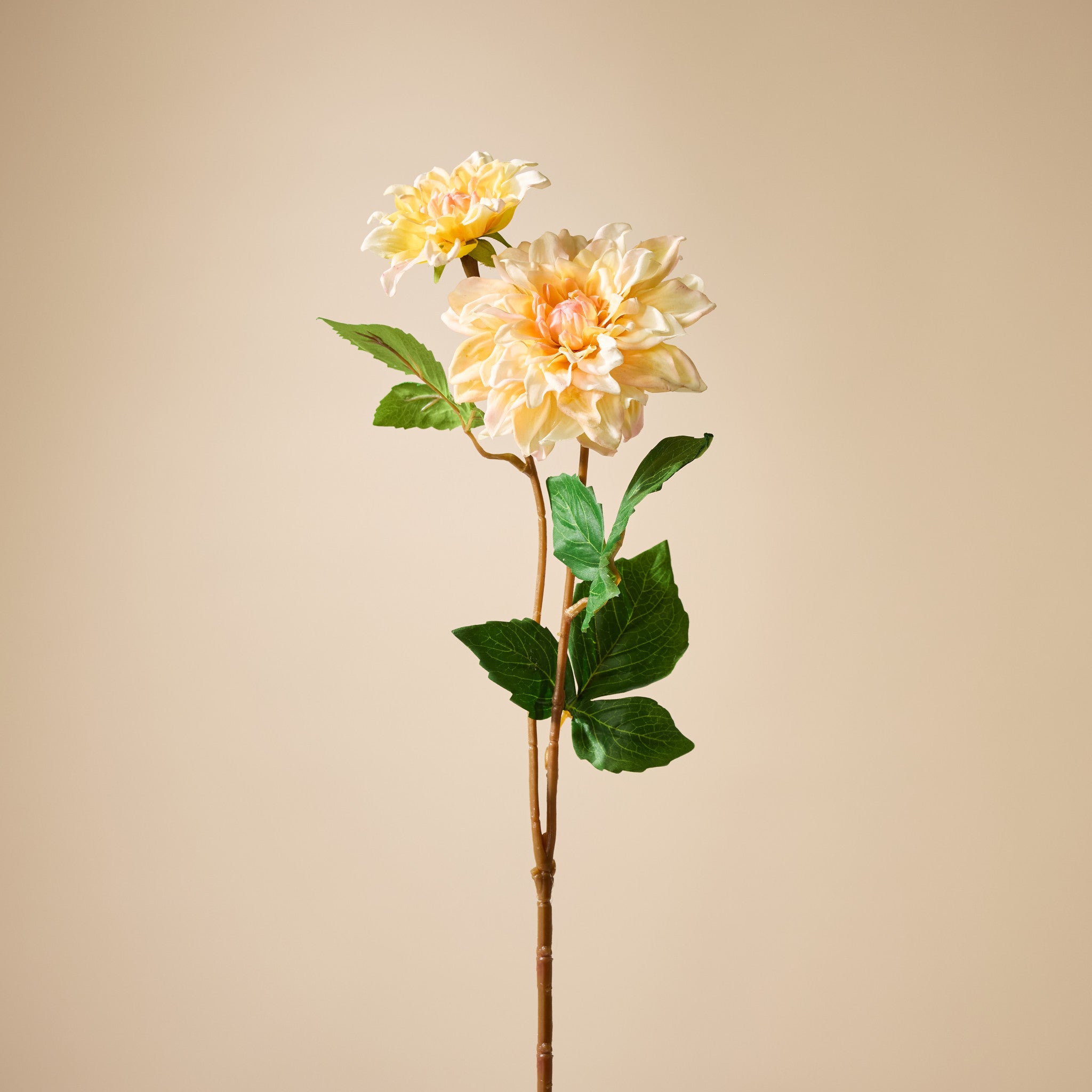 Artificial Yellow Dahlia Bud Stems - 60cm Long Realistic Fake Flowers for Home Decor, Wedding Bouquets, and Floral Arrangements