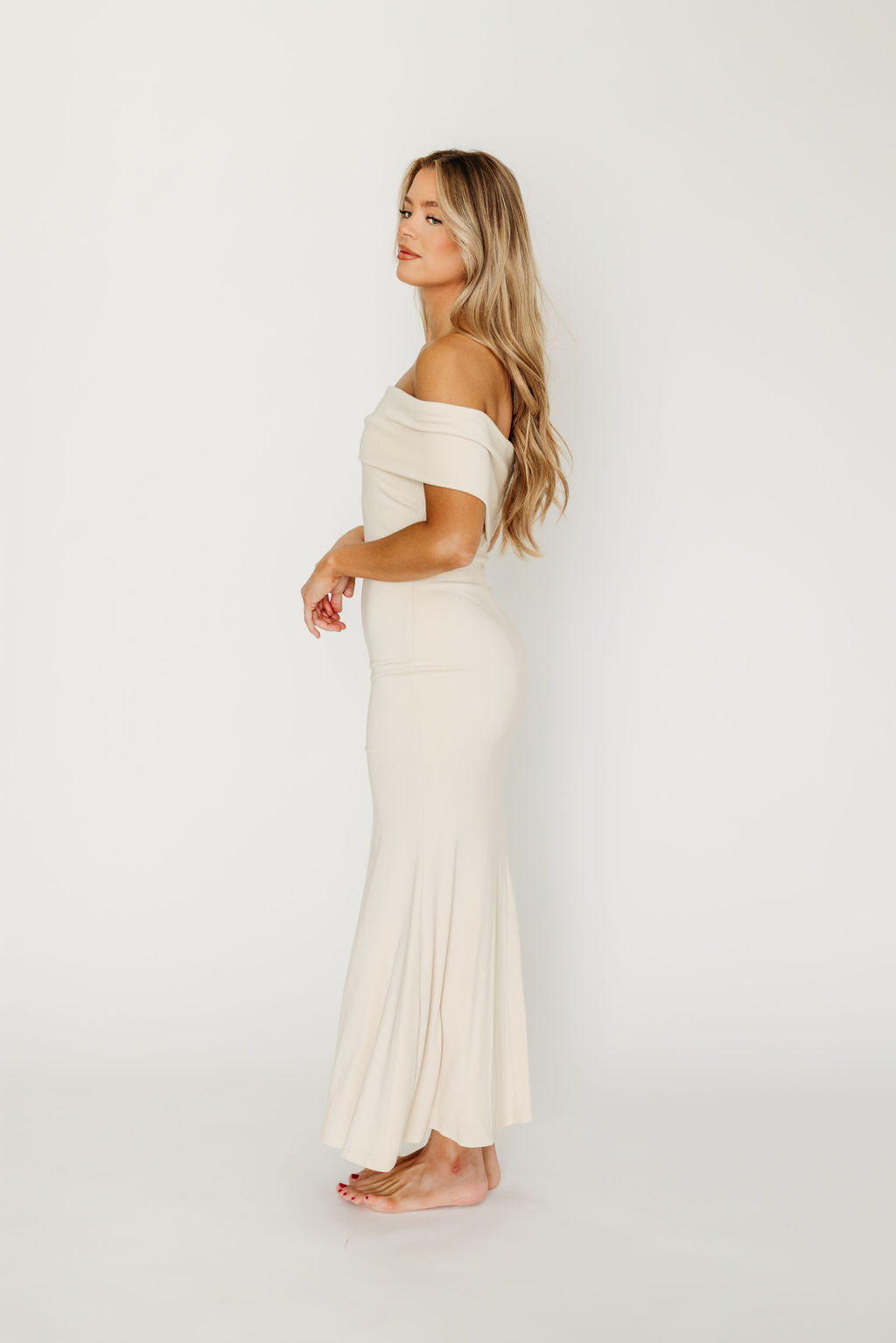 Monroe Ivory Maxi Dress - Bump Friendly Maternity Dress for Women | Comfortable & Stylish Pregnancy Outfit for Casual Wear, Baby Showers & Special Occasions