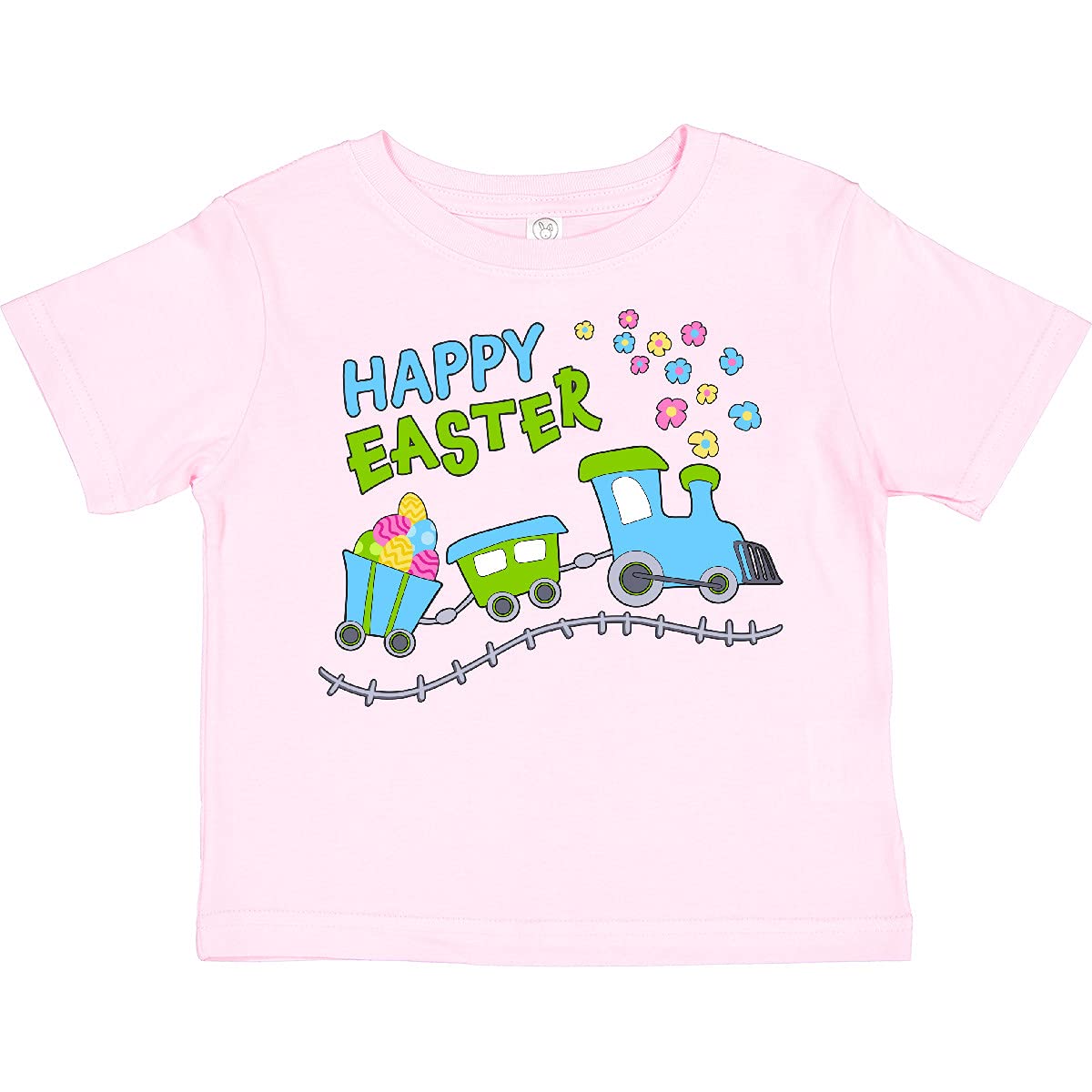 Inktastic Happy Easter Train Toddler T-Shirt - Cute Easter Outfit for Boys & Girls - Perfect for Easter Egg Hunts & Spring Celebrations