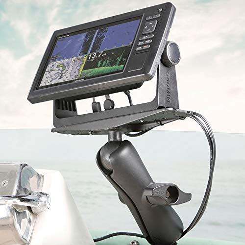 RAM Mounts Large Marine Electronics Mount RAM-D-111U with Medium Arm - Compatible with Garmin, Lowrance, Humminbird & More - Perfect for Boating, Fishing, and Marine Navigation