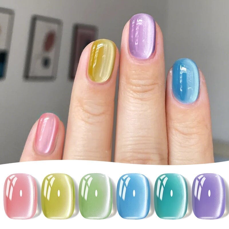 Glass Cat Magnetic Gel Polish - 10ml Long-Lasting Nail Art for Home & Salon Use - Perfect for DIY Manicures & Professional Nail Designs