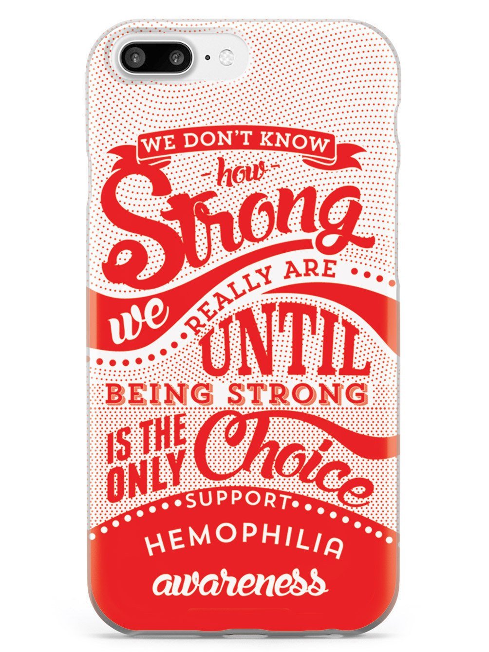 **Inspired Cases - Premium 3D Textured Protective Phone Case for Apple iPhone 8 Plus - Shockproof & Durable Cover - Hemophilia Awareness - Perfect for Daily Use, Travel & Outdoor Activities**
