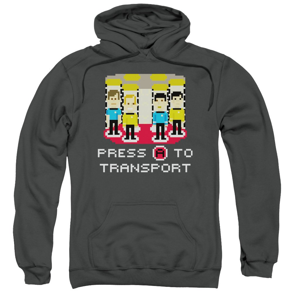 Star Trek Press A to Transport Unisex Hoodie - Soft Pullover Sweatshirt for Men & Women | Sci-Fi Fan Gift, Cosplay Costume, Casual Lounge Wear