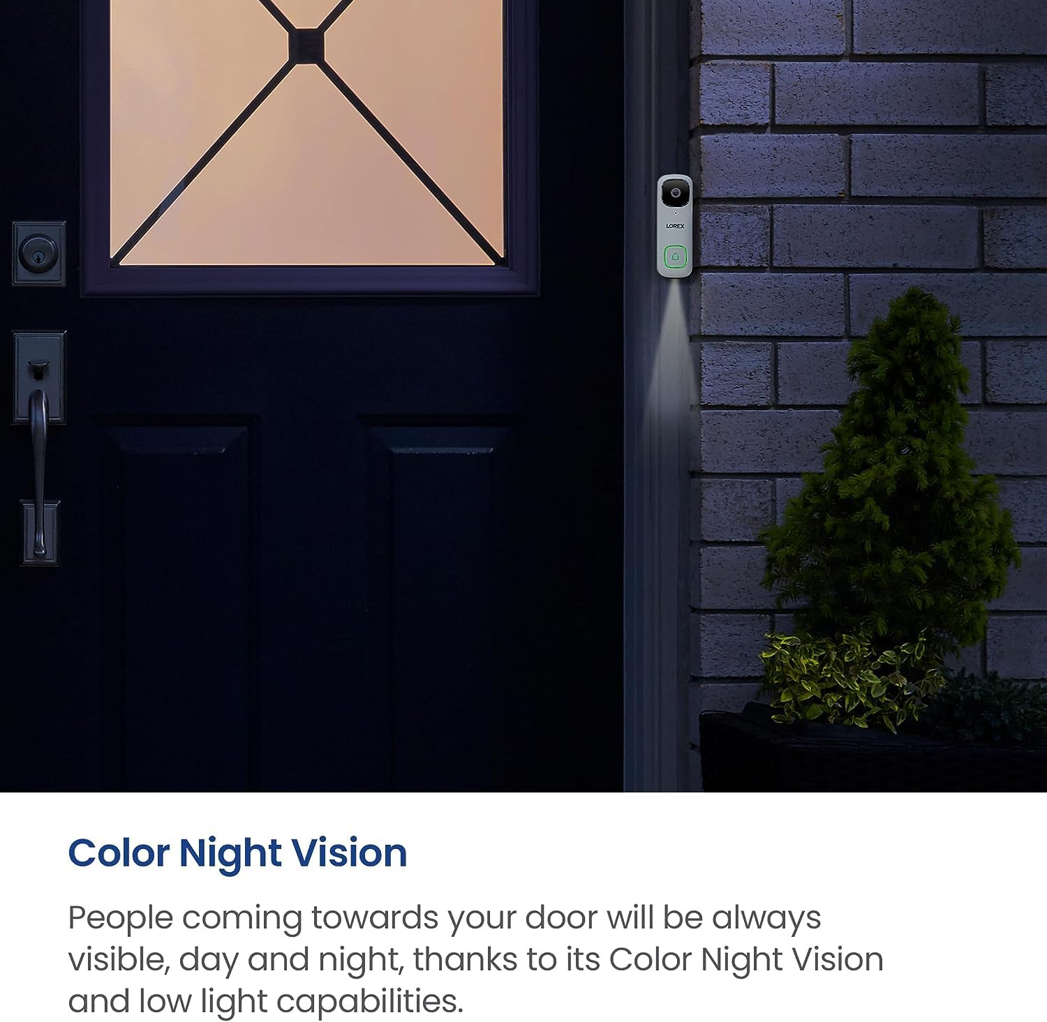 Lorex 2K WiFi Video Doorbell - Wired Outdoor Security Camera with Night Vision & Motion Detection - Compatible with 16-24VAC Doorbell Wiring (White) - Perfect for Home Surveillance, Front Door Protection & Smart Home Security