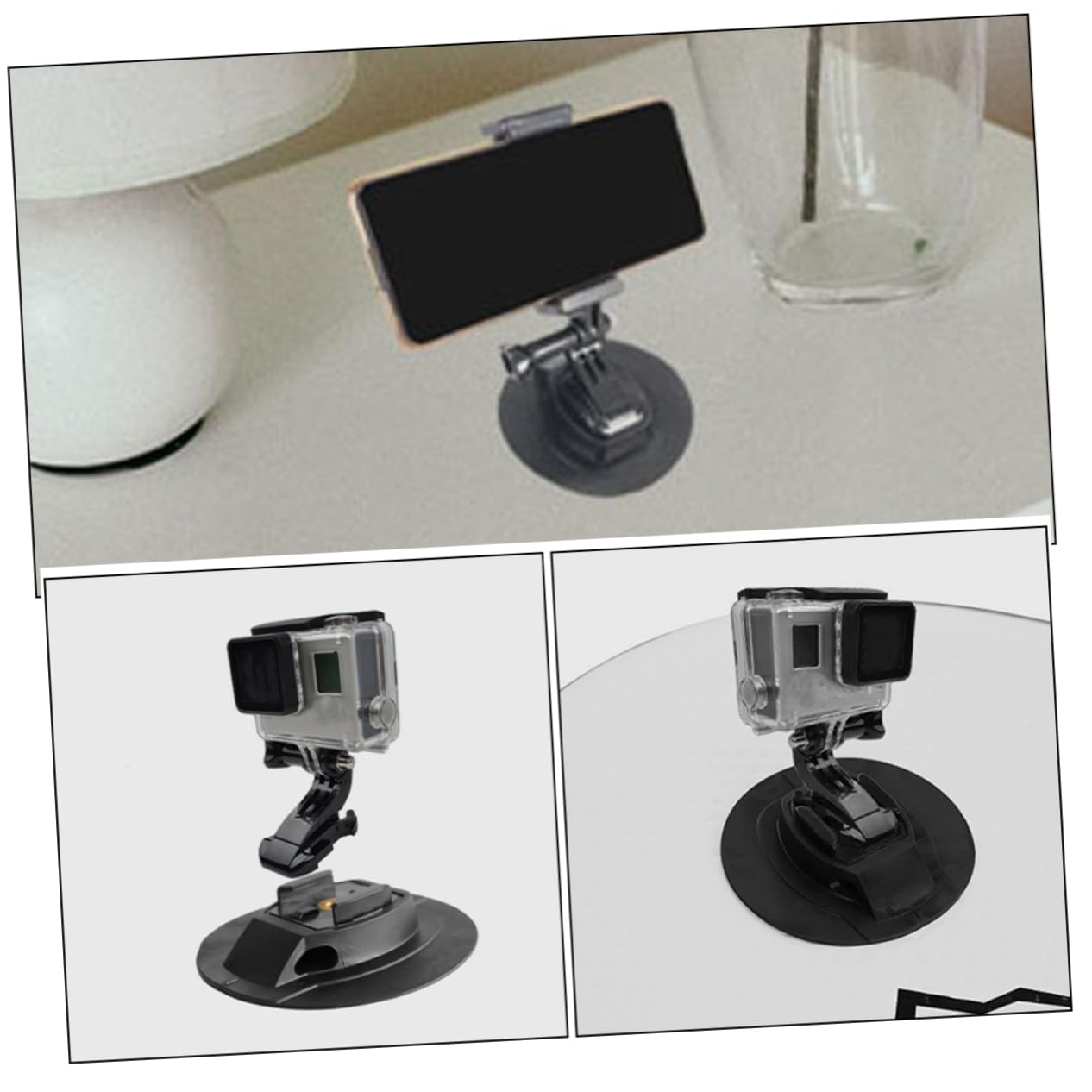 Kisangel Surfboard Camera Mount - Waterproof Action Camera Stand for GoPro, DJI, and Smartphones - Perfect for Surfing, Kayaking, and Water Sports Photography
