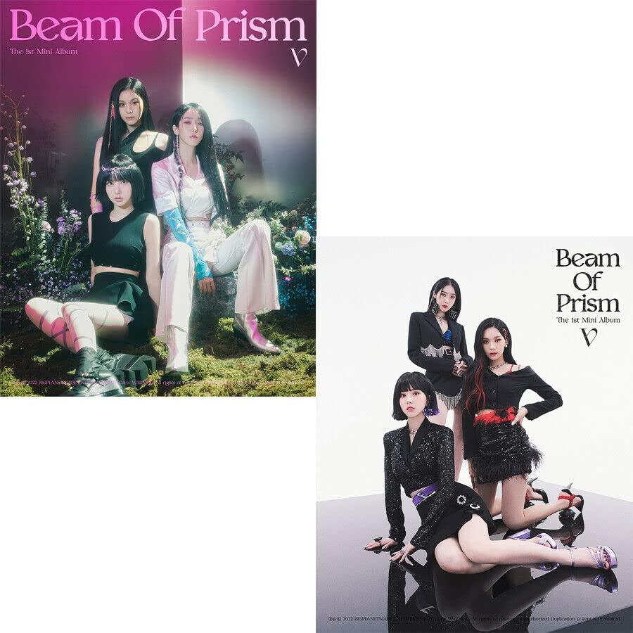 VIVIZ BEAM OF PRISM 1st Mini Album (TO + STAND 2 Ver SET) - 2 CDs, 2 Photo Books (56p each), 4 Group Photo Cards, 6 Photo Cards, 2 Folded Posters, 2 Lenticular Cards, 2 Post Cards | K-Pop Collectible for Fans, Gift Idea, Music Lovers