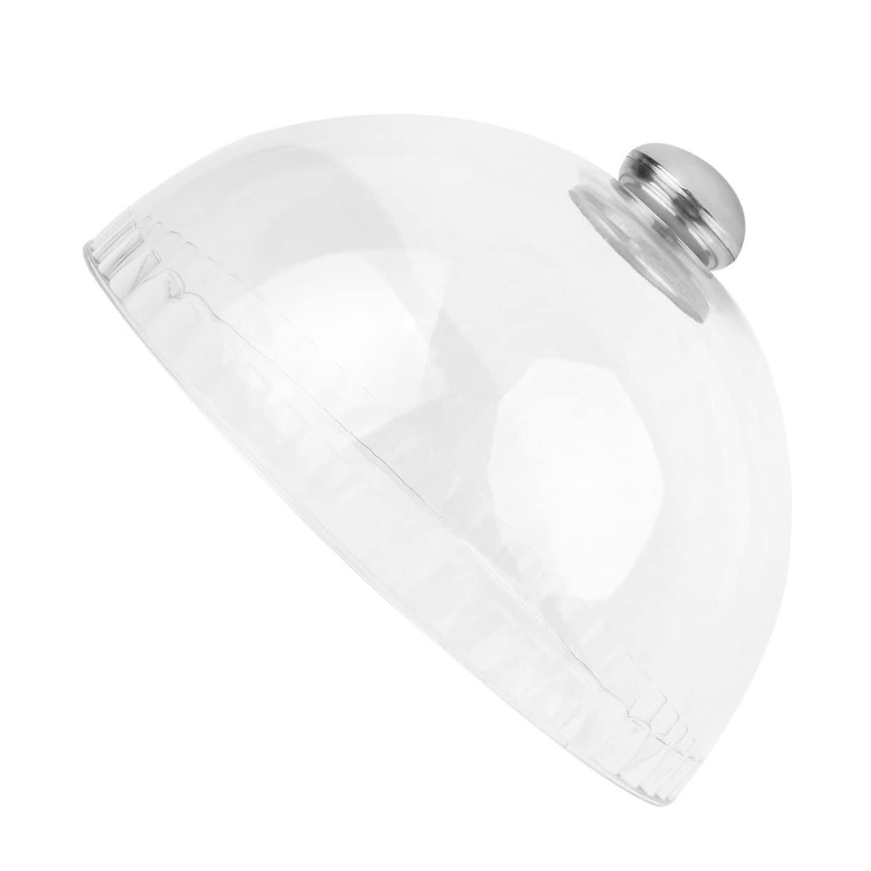 Cabilock 1-Piece Clear Plastic Dome Cupcake Cover - Food Safe Bread & Dessert Display Lid - Acrylic Cake Plate Cover for Bakeries, Parties & Kitchen Storage (White)