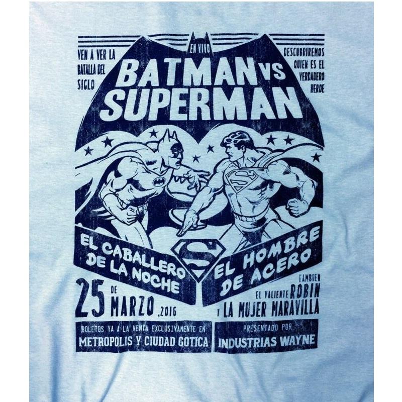 DC Universe Pop! Tees Batman vs. Superman Light Blue Graphic T-Shirt - 3XL Size - Superhero Comic Book Fan Apparel for Men - Perfect for Cosplay, Comic Con & Casual Wear