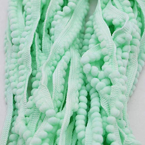 10 Yards 5mm Pompom Lace Trim - Soft Fluffy Pompom Garland for Sewing, Clothing, Crafts & DIY Decor - Light Pink Decorative Lace Ribbon for Pillows, Curtains, Baby Clothes & Home Decorations