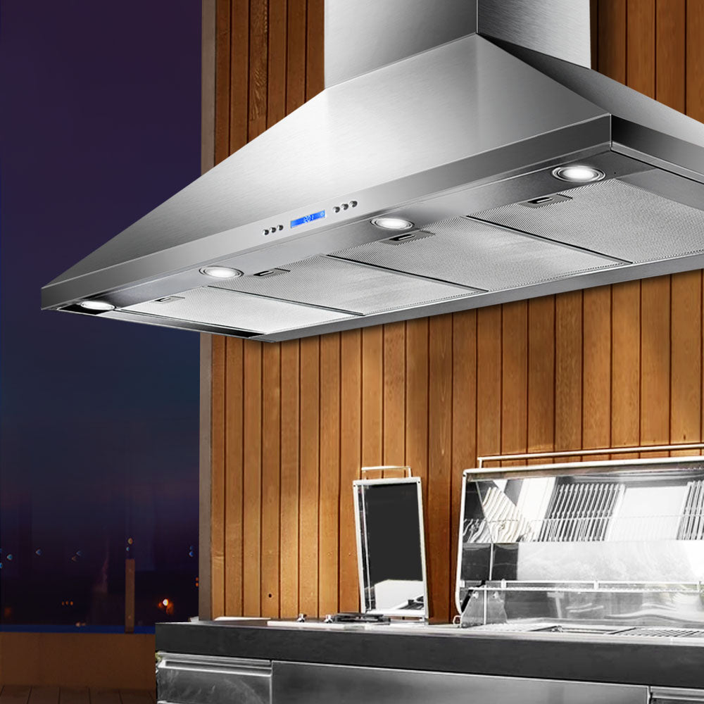 Devanti 1500mm Commercial Range Hood - 60 Inch Stainless Steel BBQ Kitchen Exhaust Fan with High Power Motor for Restaurant, Home, and Outdoor Cooking