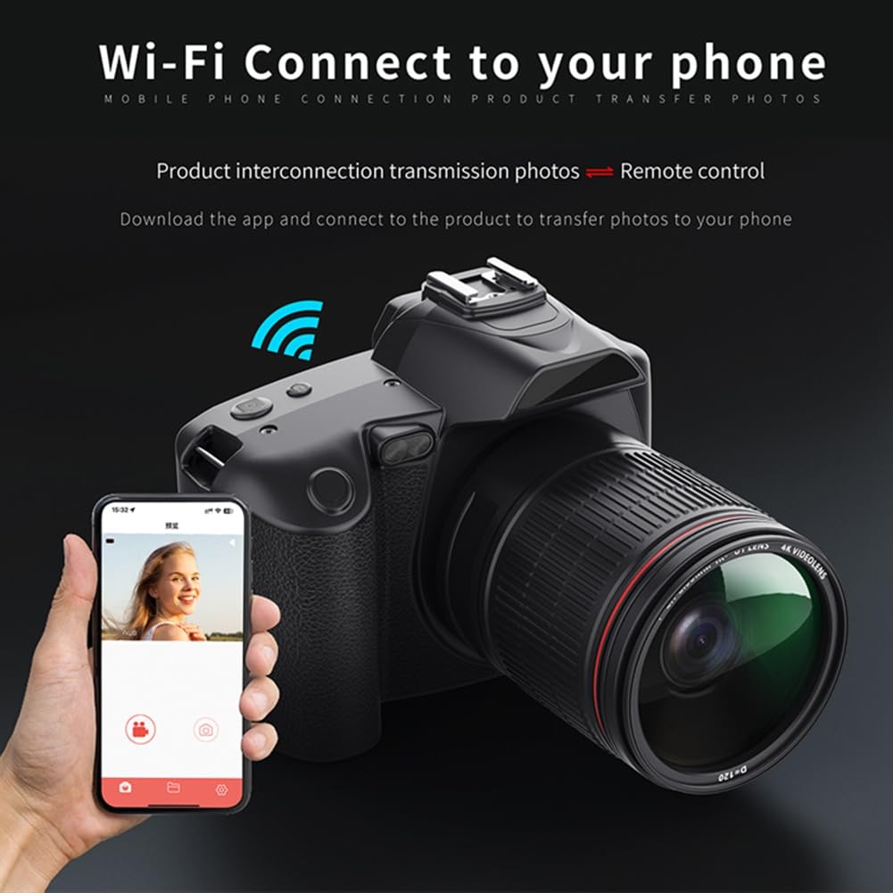 MILLTOR Professional 4K HD Digital Camera with WiFi, 16X Zoom, Night Vision & Built-in Microphone - Perfect for Vlogging, Travel Photography, and Low Light Shooting