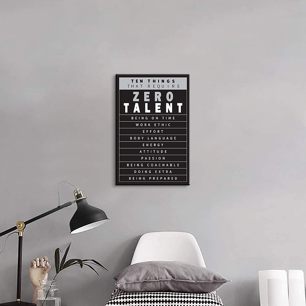 10 Things That Require Zero Talent Motivational Poster - 12x18 Inch Inspirational Wall Art for Office, Home & Classroom Decor | Positive Quote Prints for Workplace, Gym & Study Room
