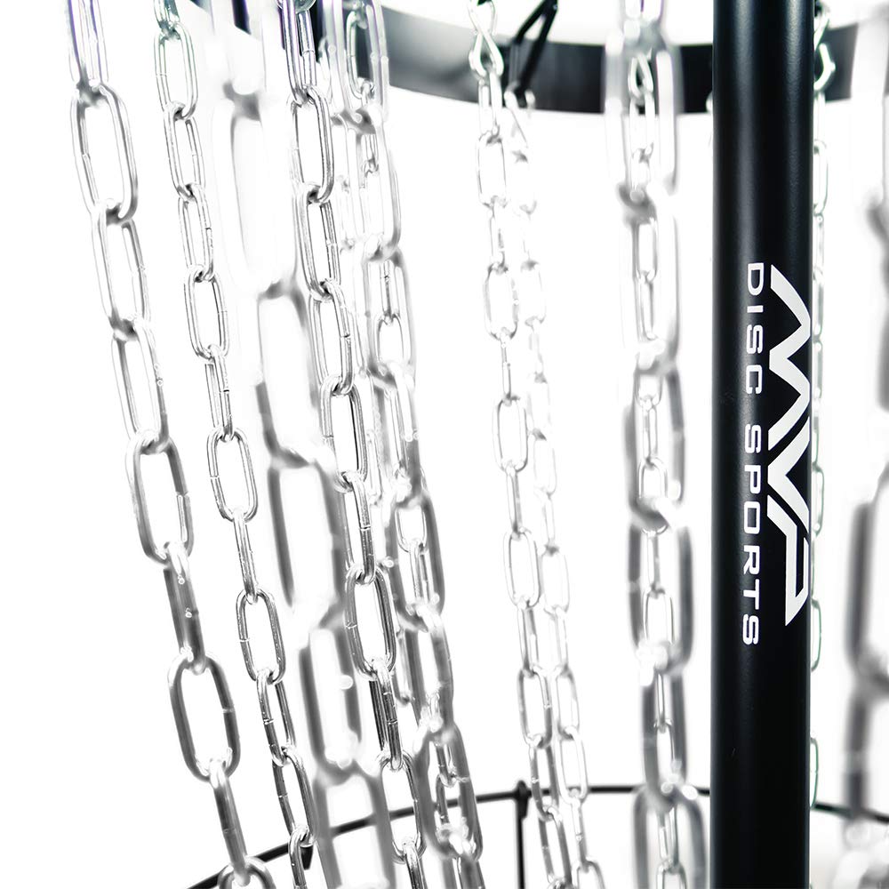 MVP Black Hole Pro HD 24-Chain Portable Disc Golf Basket Target - Professional Practice & Backyard Training Equipment for Disc Golf Players