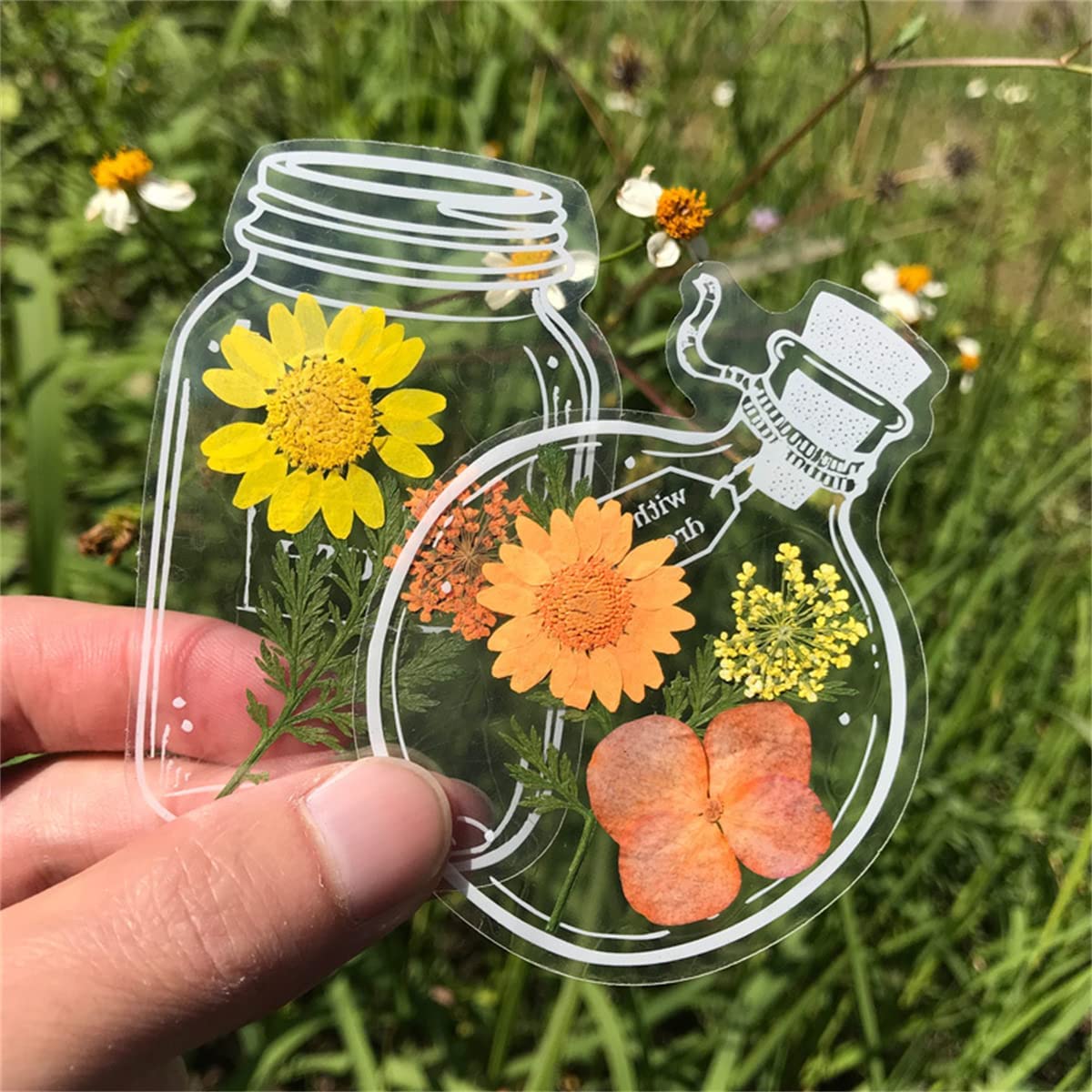 30 PCS Transparent Dried Flower Bookmarks for Books, Journals & Gifts - Handmade Floral Bookmark Set for Reading, DIY Crafts & Home Decor