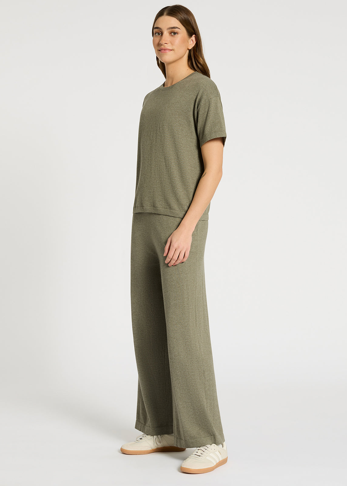 Me Time Tee - Soft Cotton Relaxation T-Shirt in Dusty Olive for Women | Casual Wear, Lounge, Yoga & Everyday Comfort