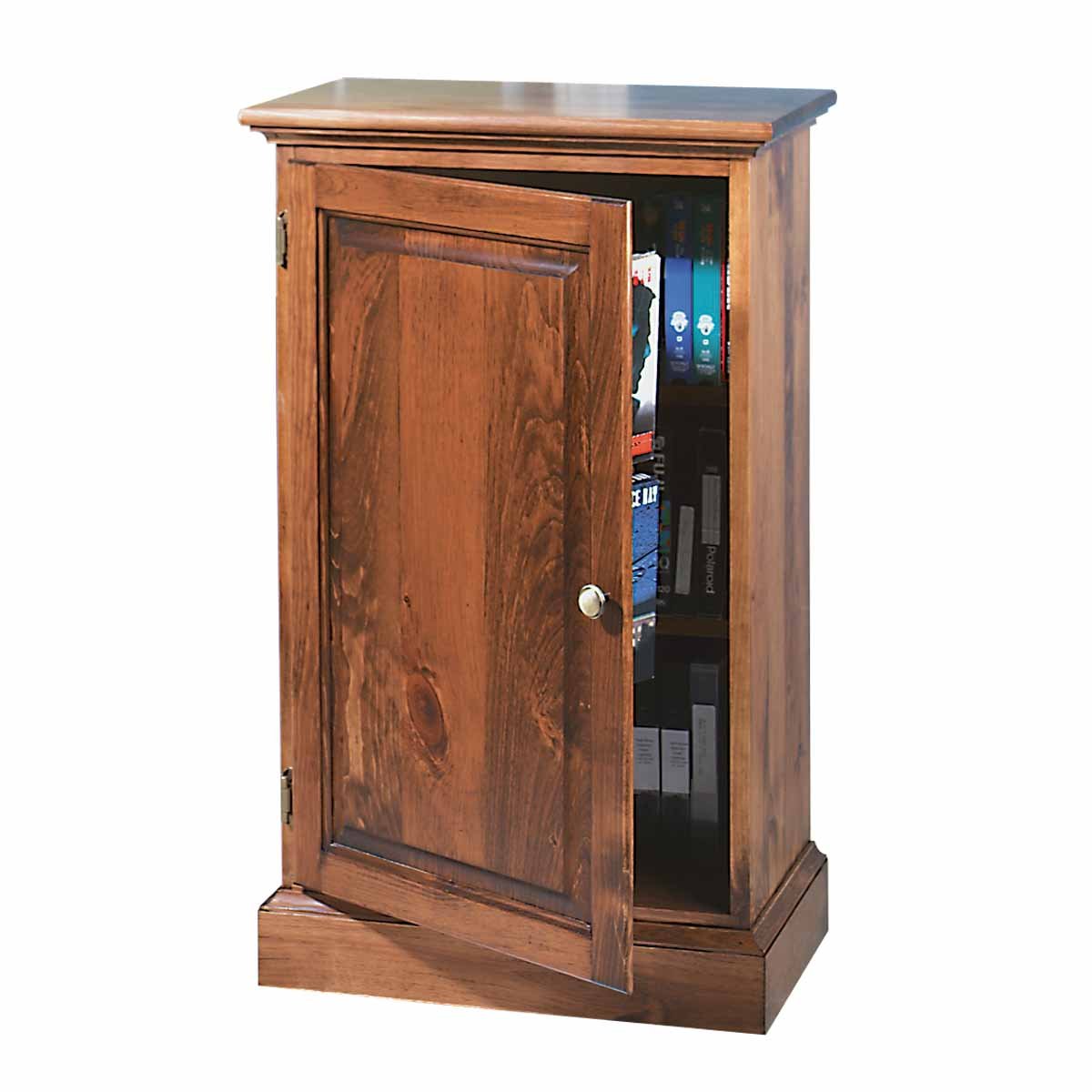 Unfinished Pine Wood Video Storage Cabinet - Traditional Style Media Organizer for DVDs, CDs & Games - Perfect for Home Theater, Office & Living Room Storage