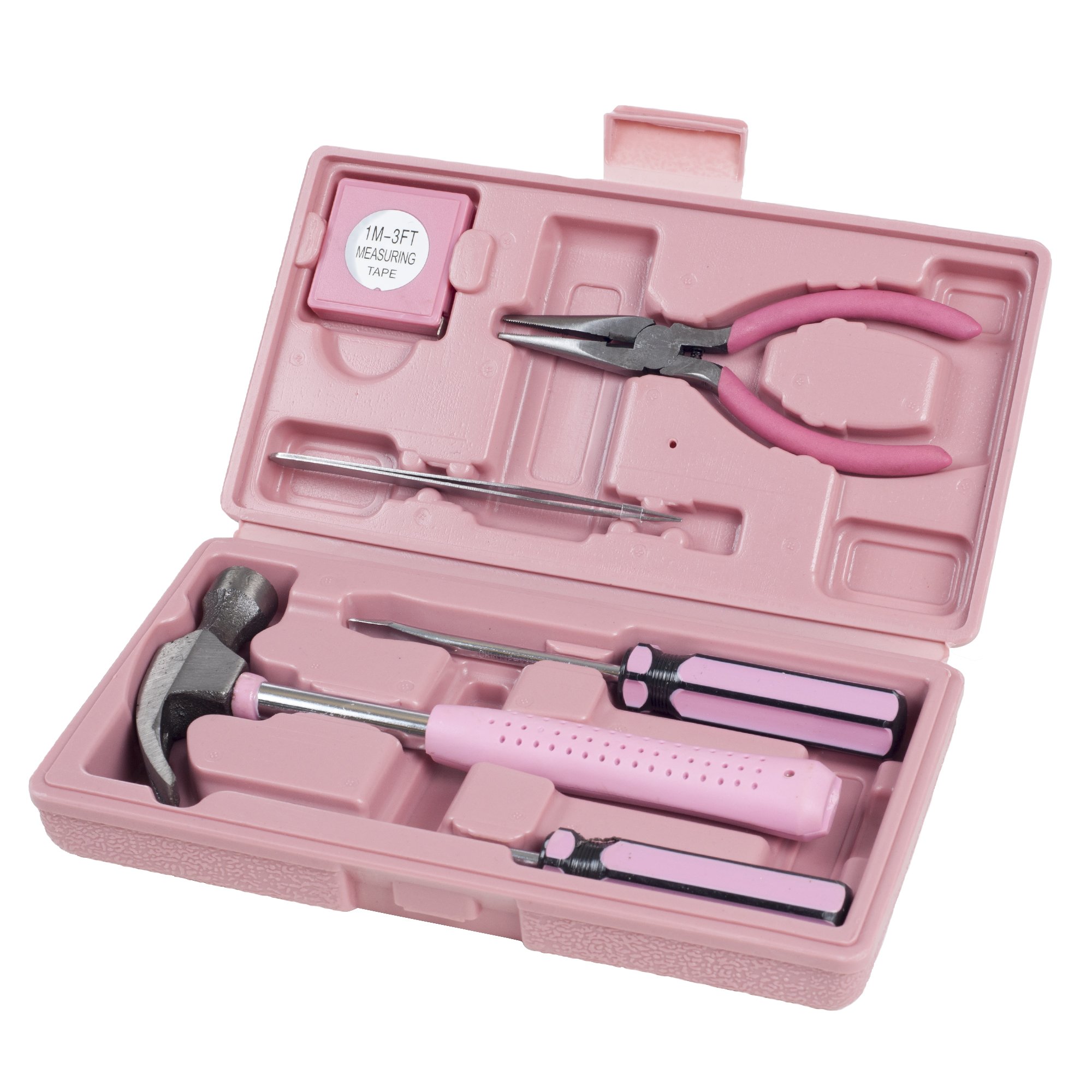 Stalwart 7-Piece Household Tool Kit - Hammer, Phillips Screwdrivers, Long-Nose Pliers, Tweezers & Tape Measure for Home Repairs, DIY Projects & Emergency Fixes