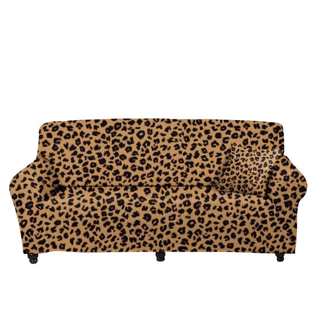 GOSTONG Leopard Print Stretch Sofa Slipcover - Universal Furniture Protector for Couch, Loveseat, Armchair & Big Sofa | Waterproof & Anti-Slip Living Room Decor | Perfect for Pet Owners & Home Theater Setup