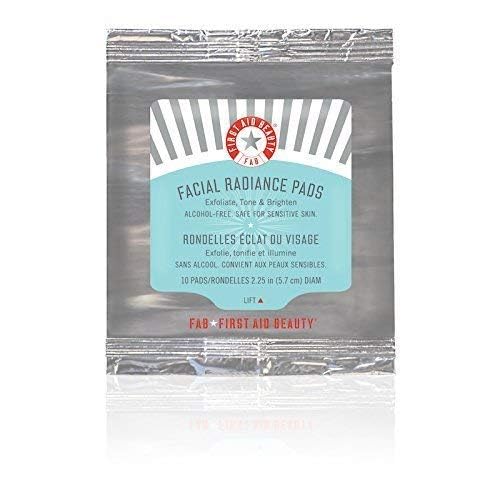 First Aid Beauty Facial Radiance Pads - Exfoliating & Brightening Treatment for Glowing Skin | Travel Size (10 Pads) | Perfect for On-the-Go Skincare & Travel Essentials