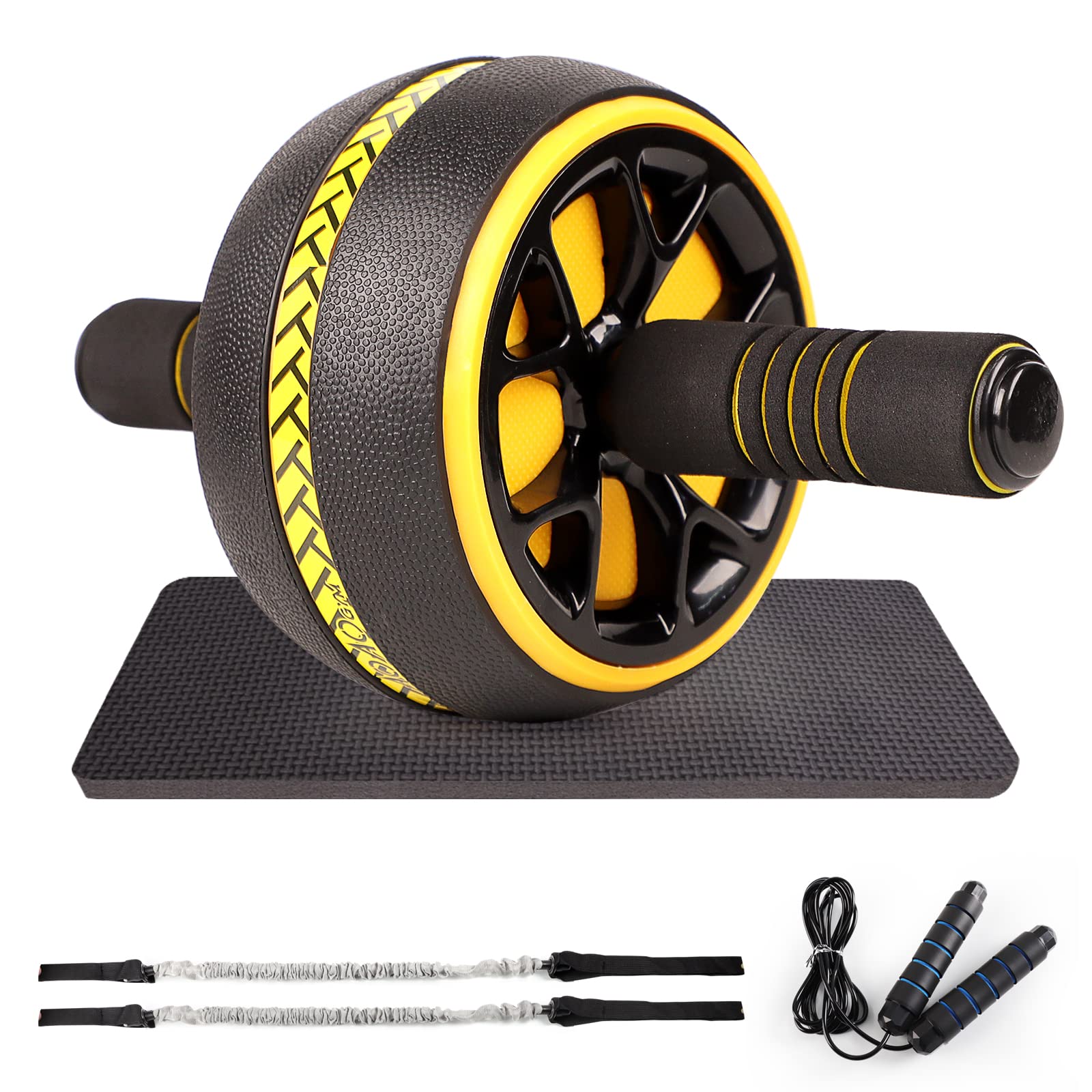 Premium Ab Roller Wheel for Core Workouts - Home Gym Equipment with Thick Knee Pad - Perfect for Home Fitness, Strength Training & Six Pack Abs Exercises