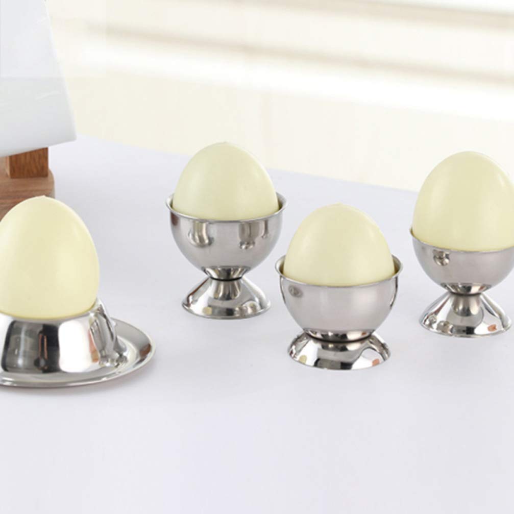 2-Pack Stainless Steel Egg Holder for Refrigerator - Stackable Poached Egg Cups, Refrigerator Organizer Tray, Metal Plant Stand - Perfect for Kitchen Storage, Breakfast Meal Prep & Space Saving