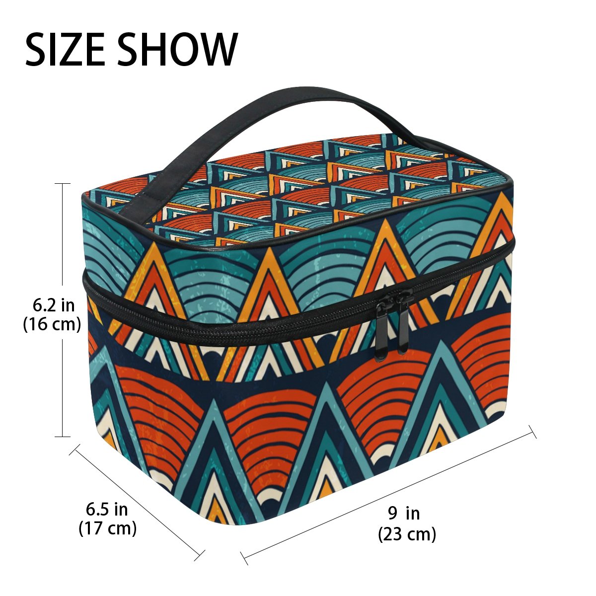 African Tribal Print Travel Makeup Bag - Waterproof Cosmetic Organizer Case for Toiletries | Perfect for Vacation, Gym & Daily Use