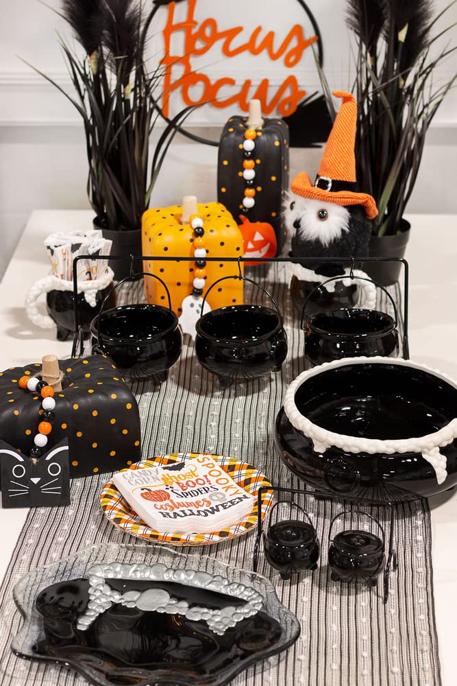 Halloween Party Serving Bowls - 10 Cup Cauldron Dishwasher & Microwave Safe Ceramic Bowls for Halloween Decorations, Parties, and Themed Events