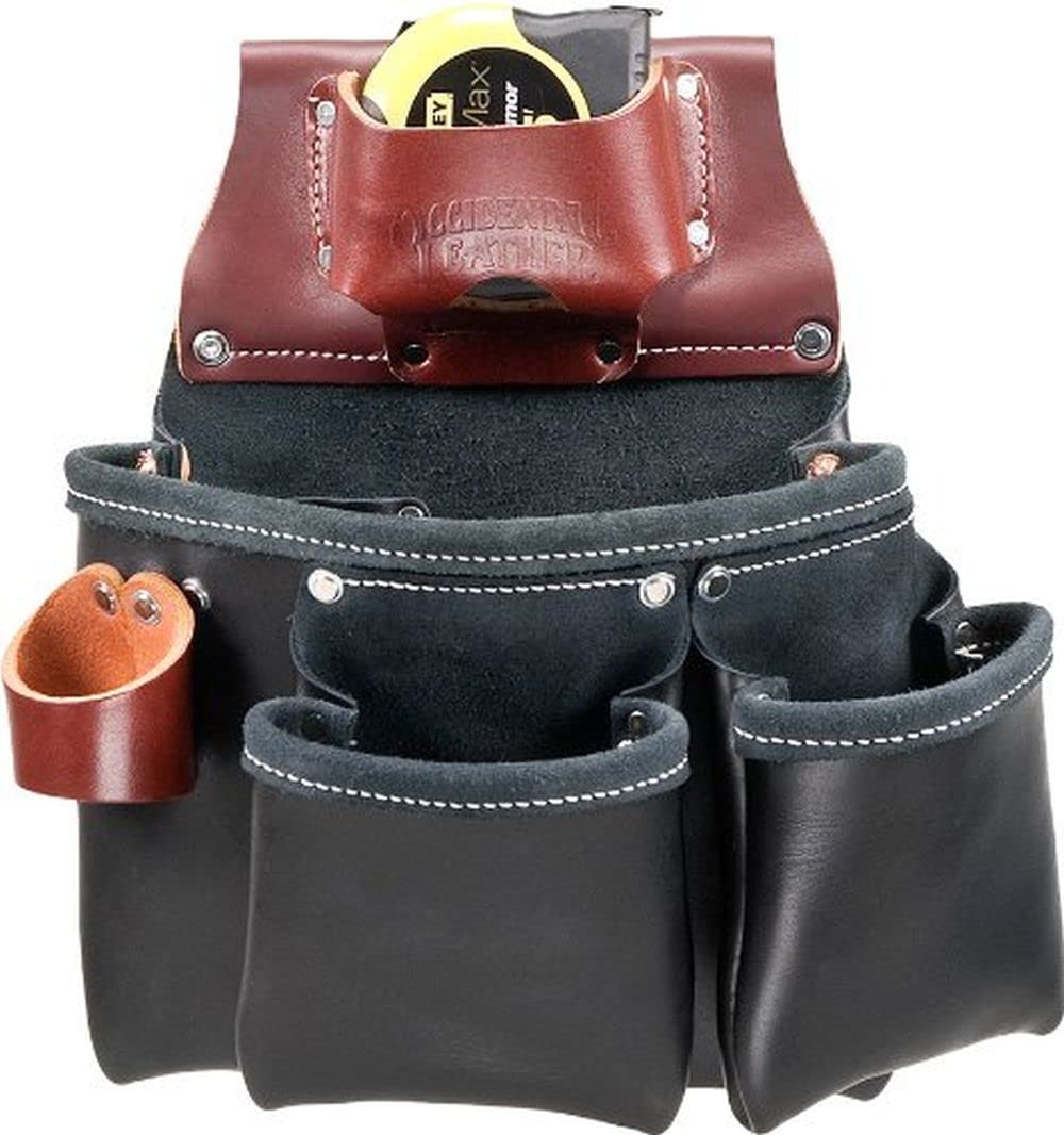 Occidental Leather B5018DBLH Professional 3-Pouch Tool Bag for Electricians, Carpenters & Contractors - Durable Work Gear for Job Sites & DIY Projects