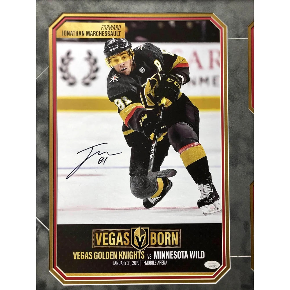 Jonathan Marchessault Autographed 11x17 Photo with JSA COA - Vegas Golden Knights VGK Memorabilia - Perfect for Sports Collectors, Man Cave Decor, and Hockey Fan Gifts