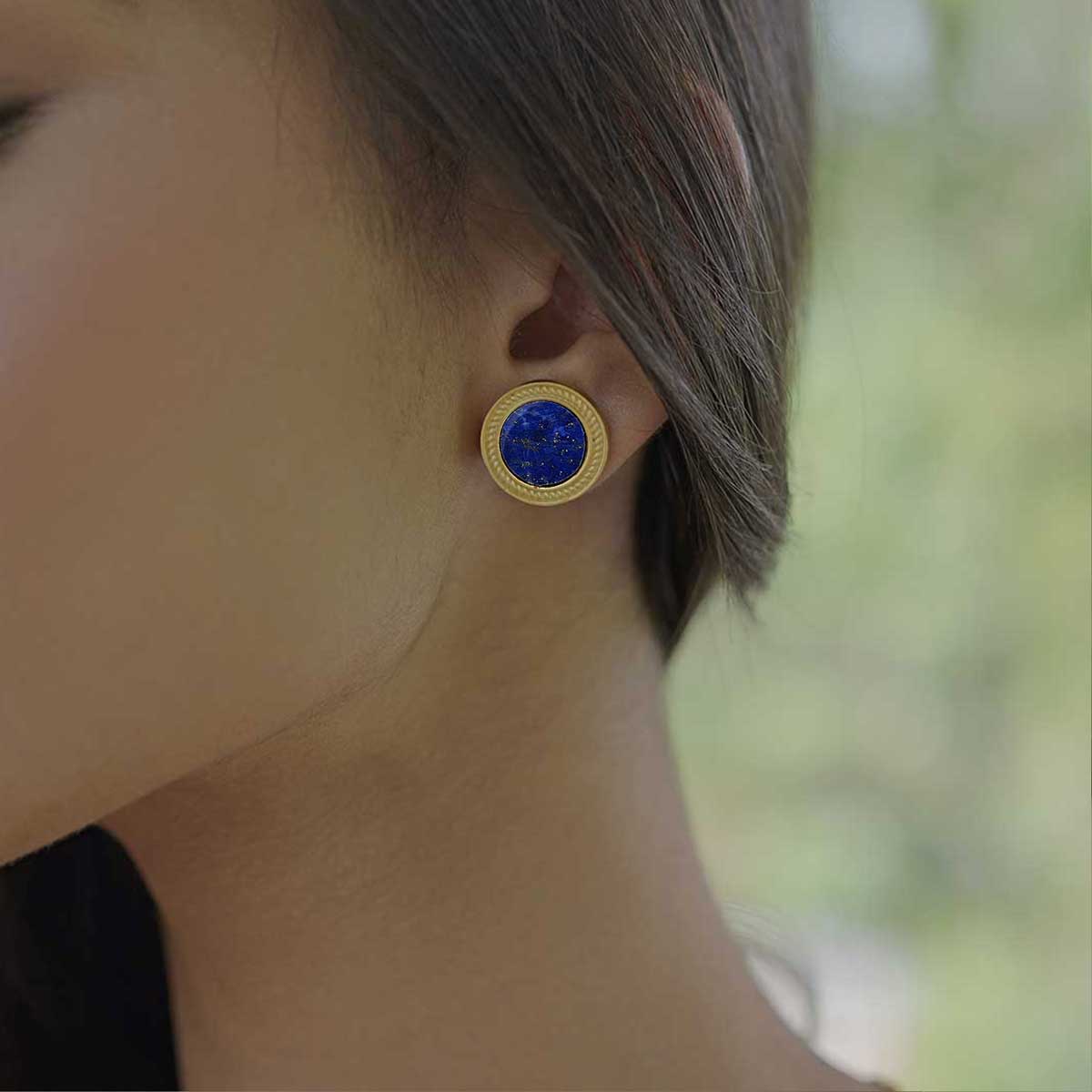 Lapis Lazuli Harmony Pendant Necklace & Stud Earrings Set - Spiritual Jewelry for Meditation, Yoga & Everyday Elegance