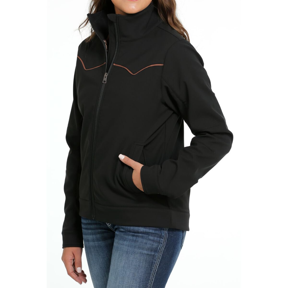 Cinch Women's Western Bonded Jacket - Black XXL | Stylish Cowgirl Outerwear for Rodeo, Ranch Work & Country Fashion