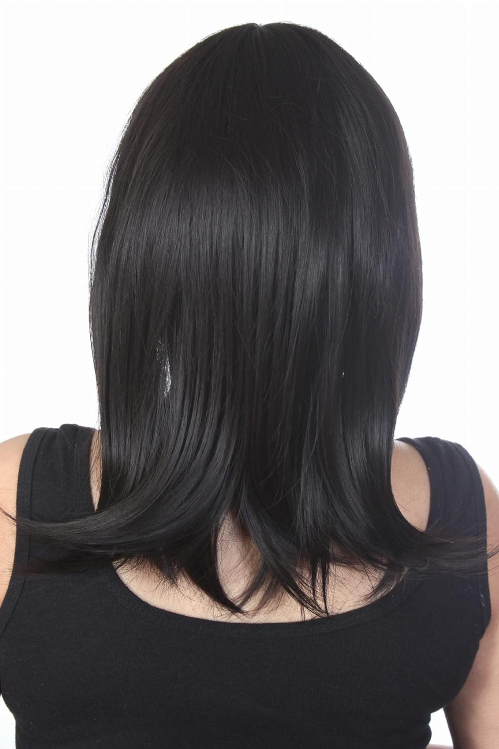 Ritzkart 16 Inch Black Straight Short Synthetic Glueless Full Head Wig for Women - Perfect for Cosplay, Daily Wear & Fashion Styling