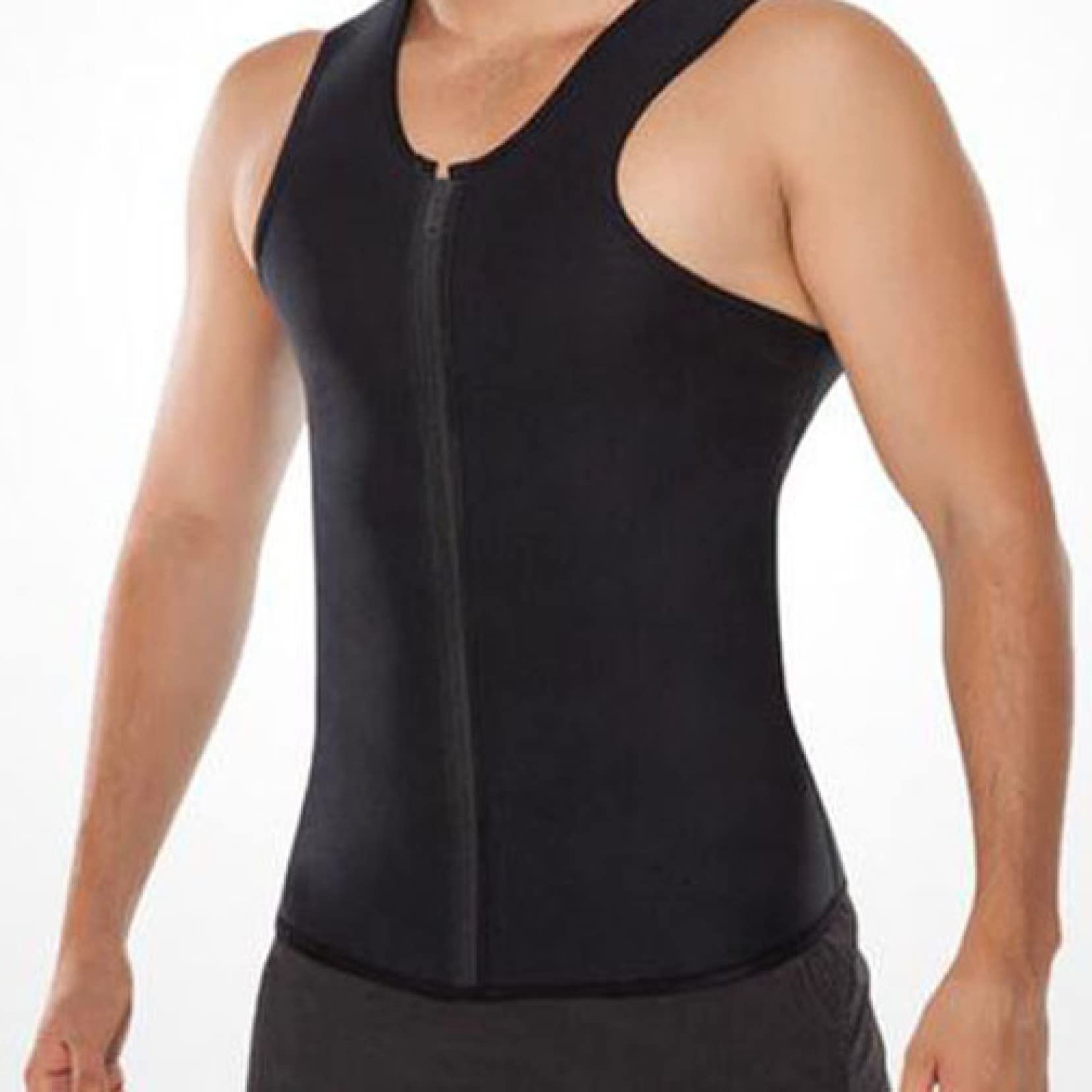 ChyJoey Men's Workout Sauna Vest - Slimming Zipper Sweat Shirt for Fat Burning & Body Shaping - Ideal for Gym, Running & Weight Loss Training