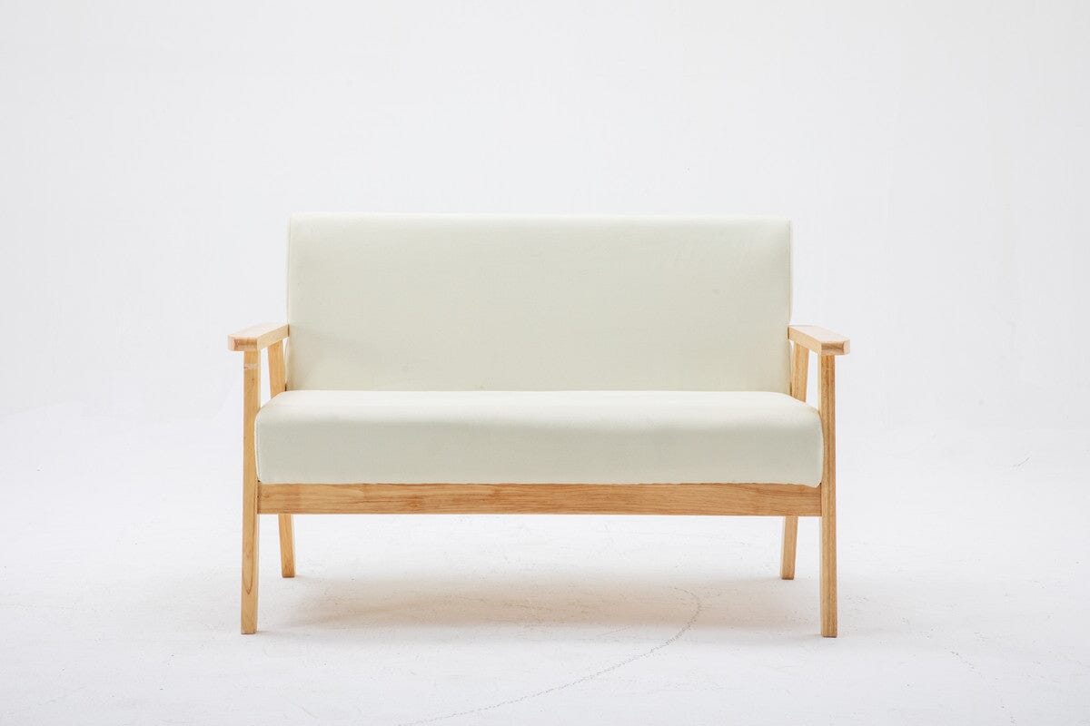 Modern Bahamas Coffee Table with Beige Loveseat & 2 Chairs Set - Perfect for Living Room, Lounge & Coastal Home Decor
