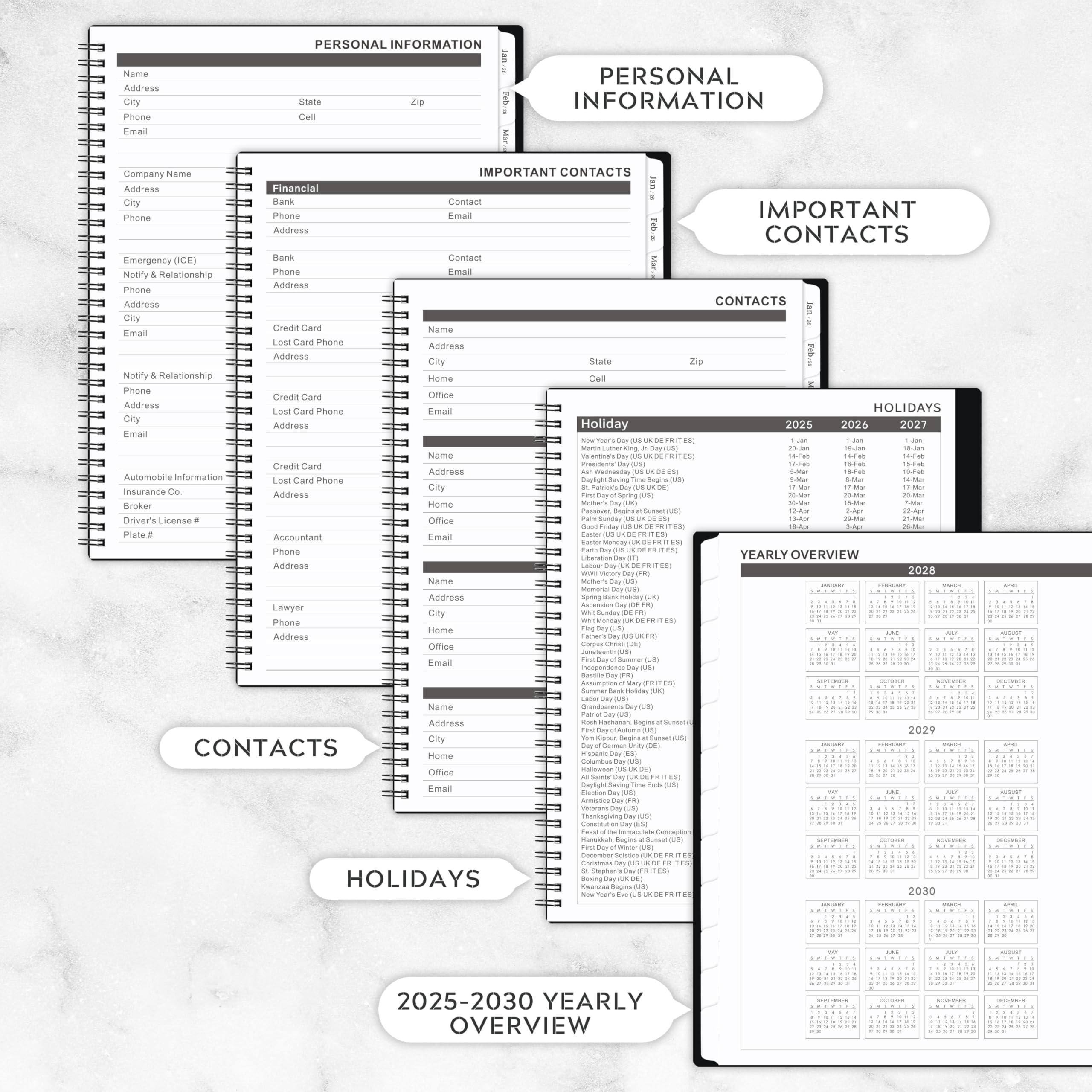 5-Year Monthly Planner 2025-2030 with Durable Polypropylene Cover - 9