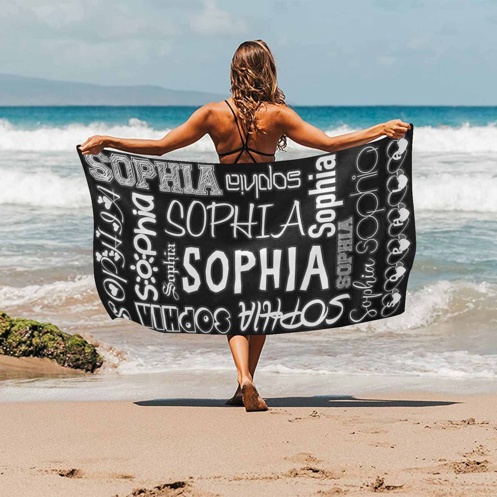 **Personalized Beach Towel - Custom Name & Text - Quick Dry, Sand Free, Lightweight - 30x60 Inch - Perfect for Kids, Women, Men - Ideal Gift for Birthday, Boyfriend, Girlfriend, Mother, Father - Great for Beach, Pool, Travel, Picnics**