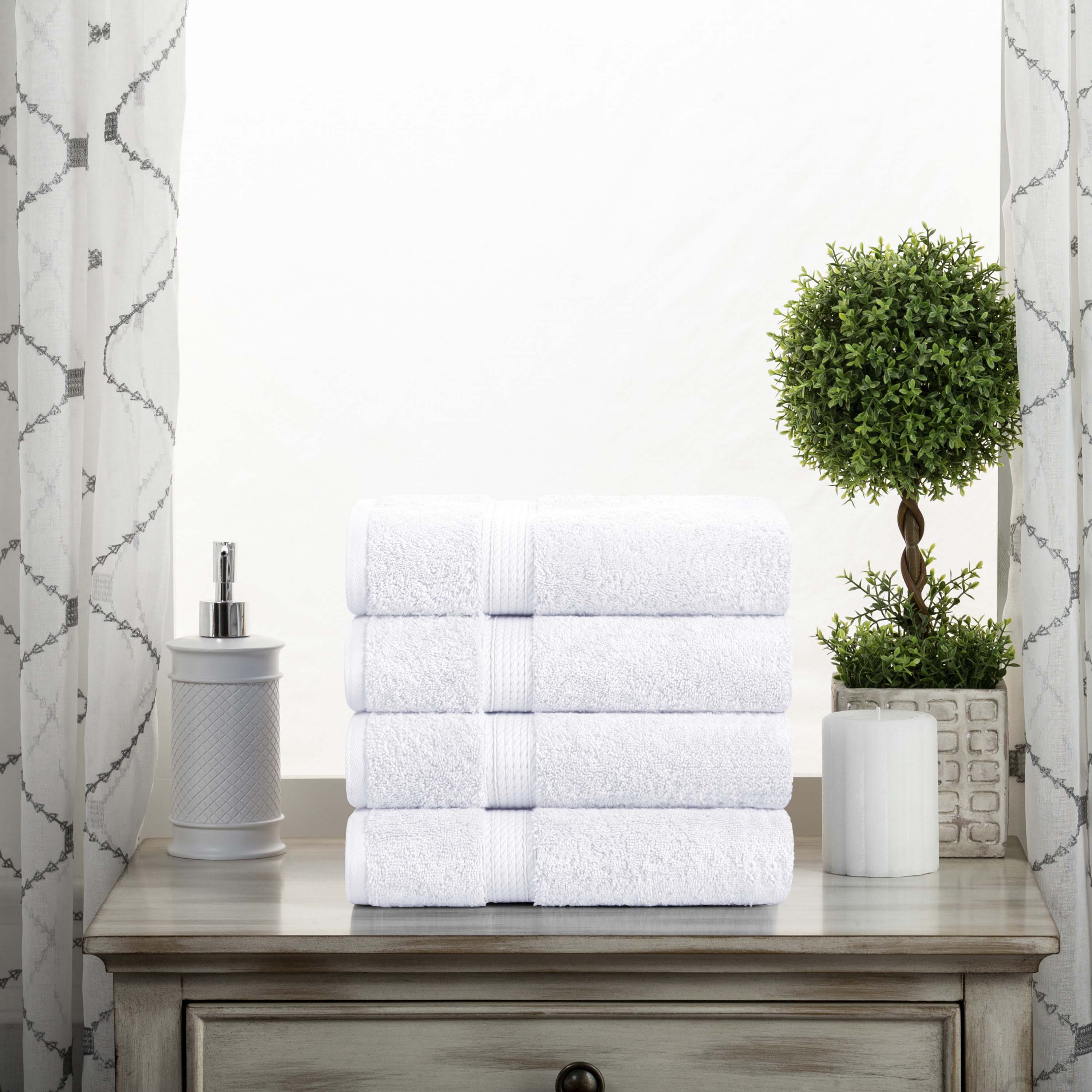 Premium Egyptian Cotton Plush Heavyweight Hand Towels - Ultra Soft & Absorbent Bath Towel Set of 4 for Spa, Bathroom & Luxury Home Decor