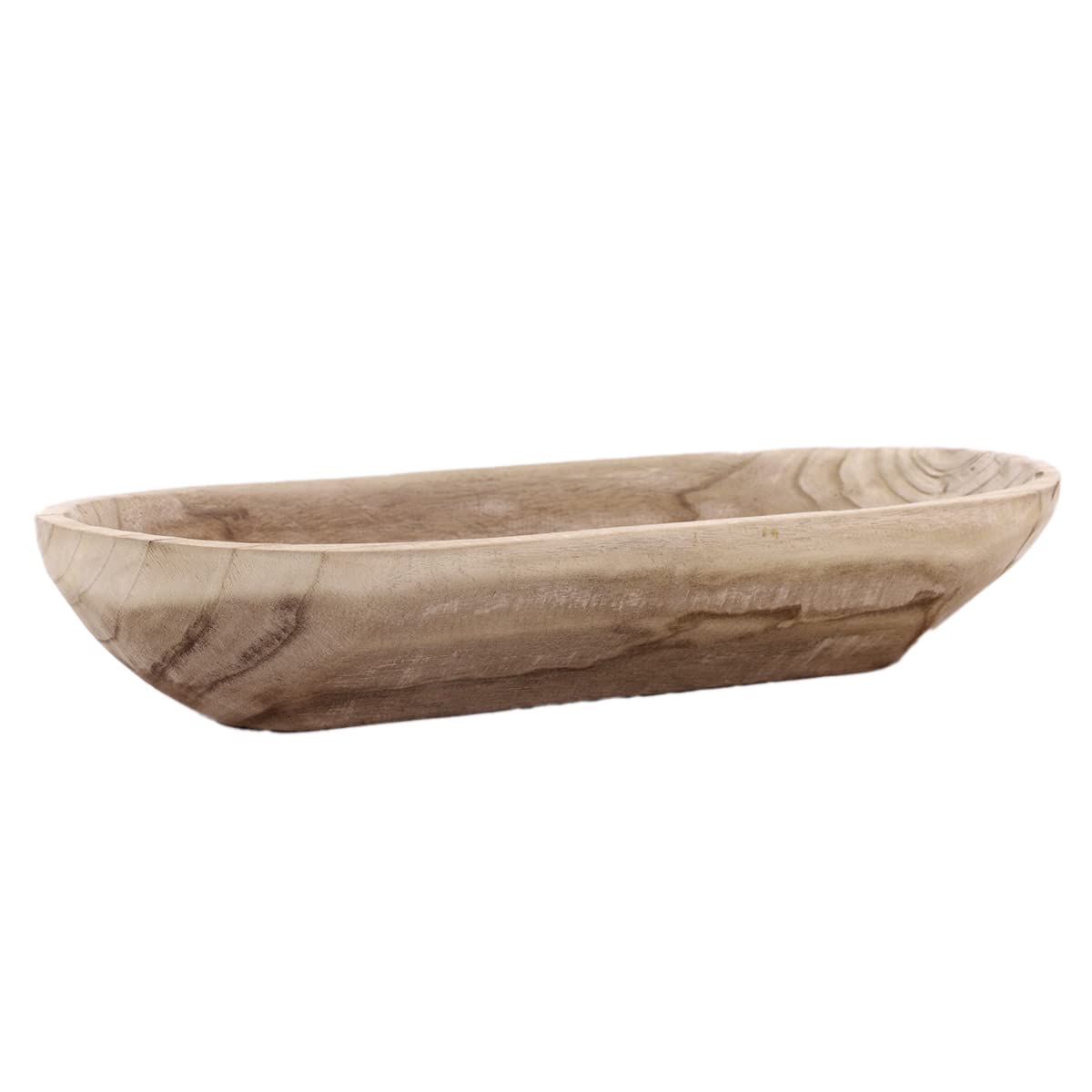 Hand Carved 23.75 Inch Rustic Wooden Dough Bowl - Large Farmhouse Style Serving Tray for Bread, Fruits & Decor - Perfect Dining Table Centerpiece for Rustic Weddings, Thanksgiving & Farmhouse Decor